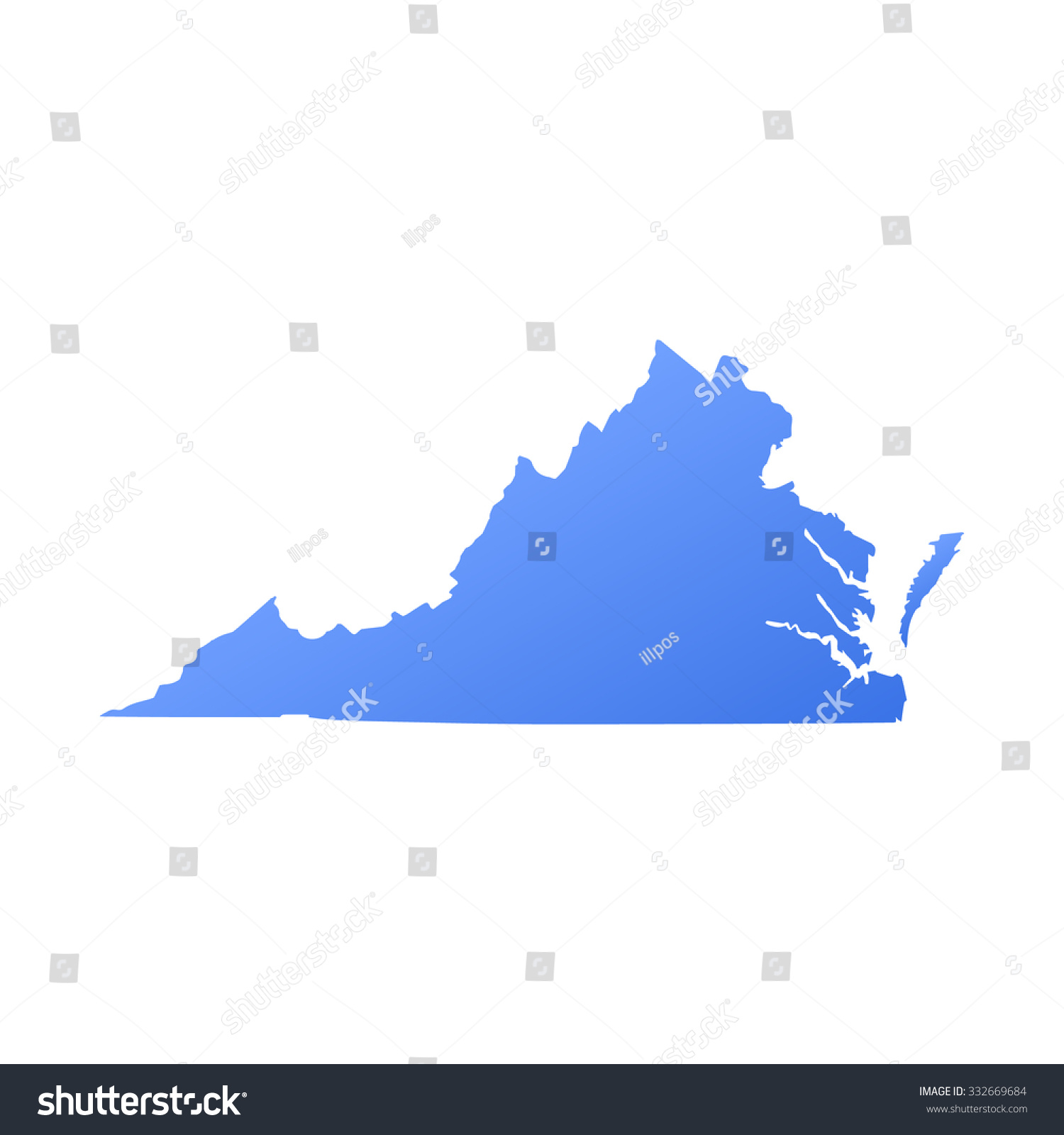 Virginia State Border,Map Stock Vector Illustration 332669684 ...