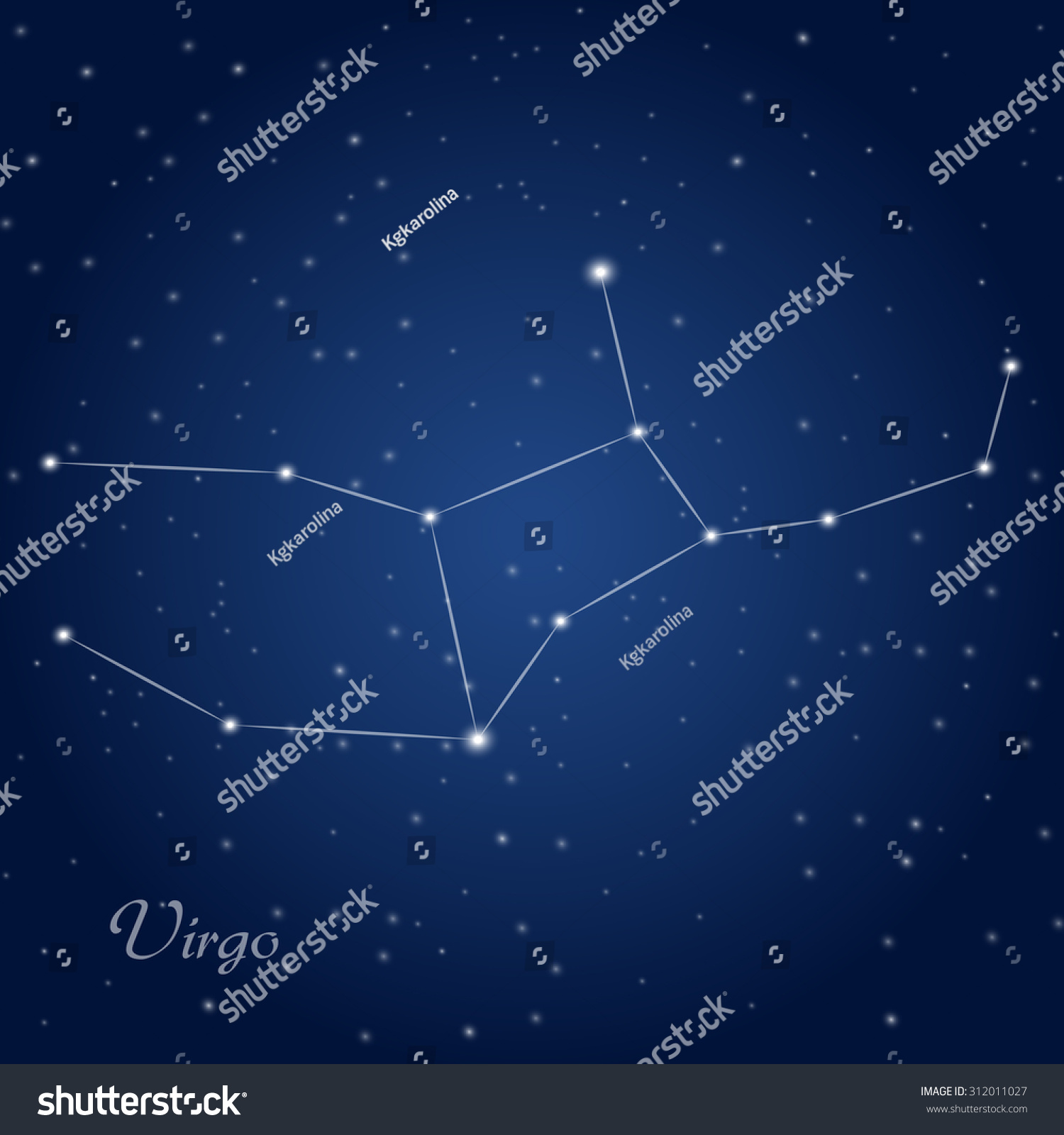 Virgo Constellation Zodiac Sign Starry Night Stock Vector 312011027 ...