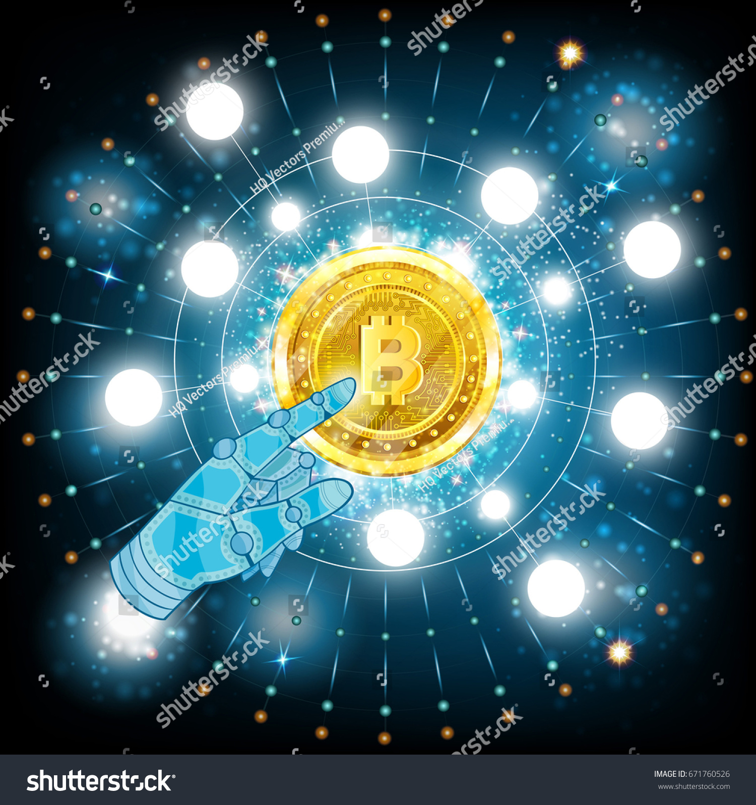 SVG of Virtual high tech construction or graphic with golden bit coin in center svg