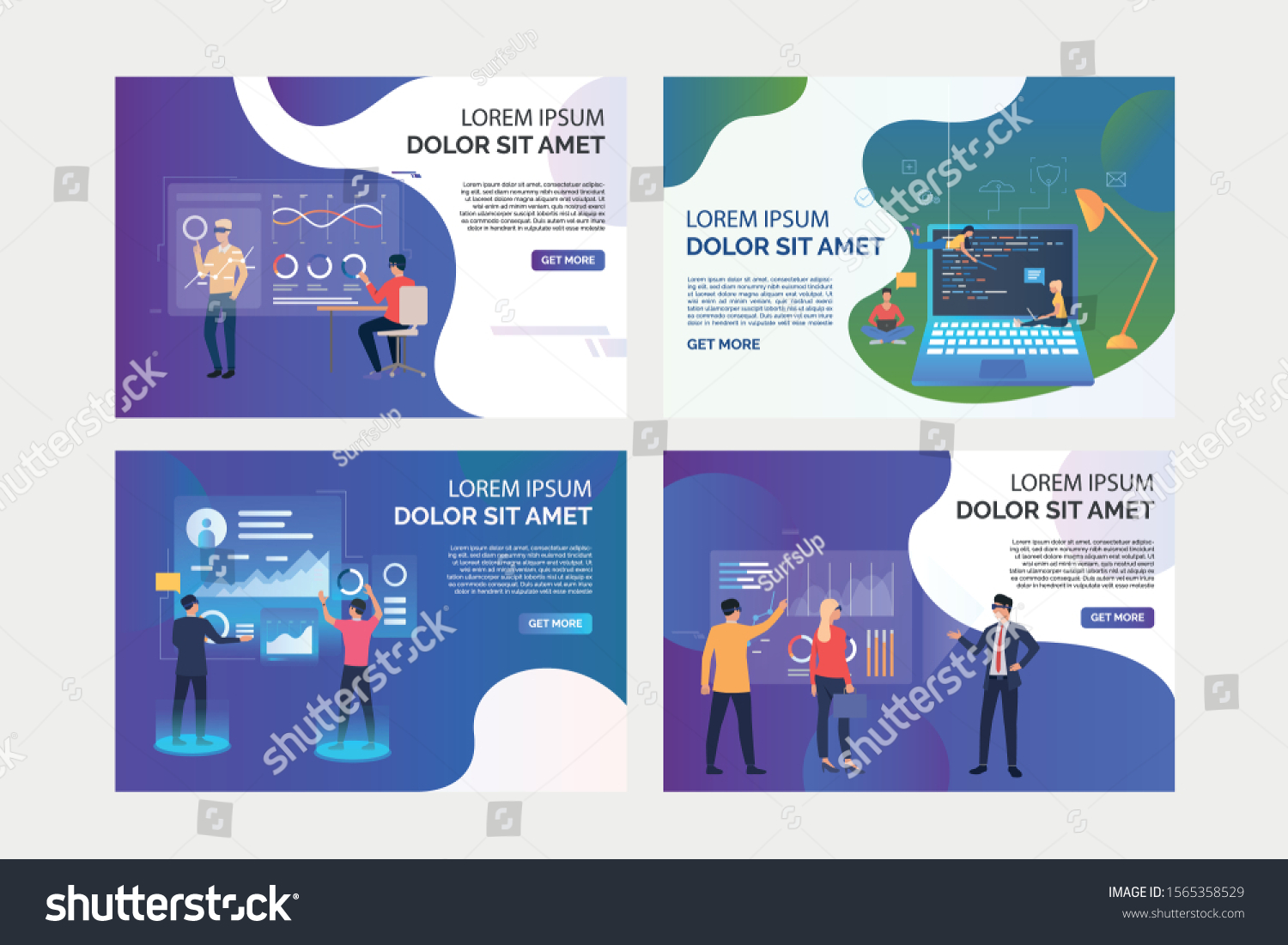 Virtual Reality Project Set Developers Testing Stock Vector Royalty Free 1565358529