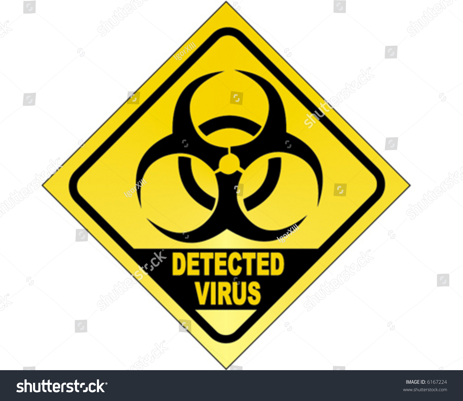 Virus Detected Biohazard Vector Sign Stock Vector 6167224 - Shutterstock