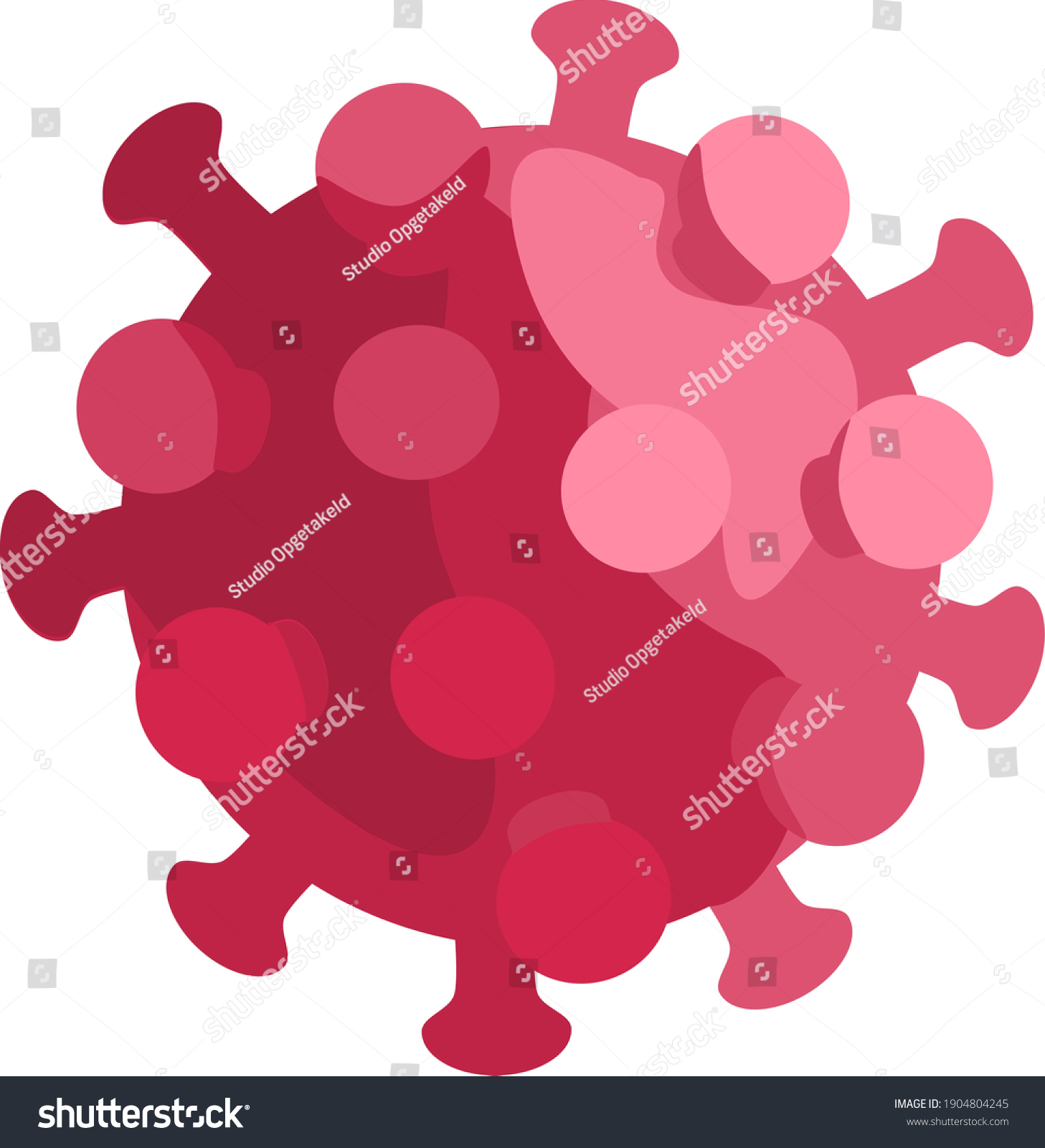 SVG of Virus molecule 3d red color vector graphic icon illustration	
 svg