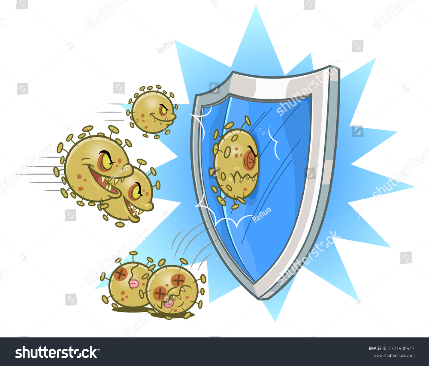 Virus Protection Concept Vector Illustration Cartoon Stock Vector ...