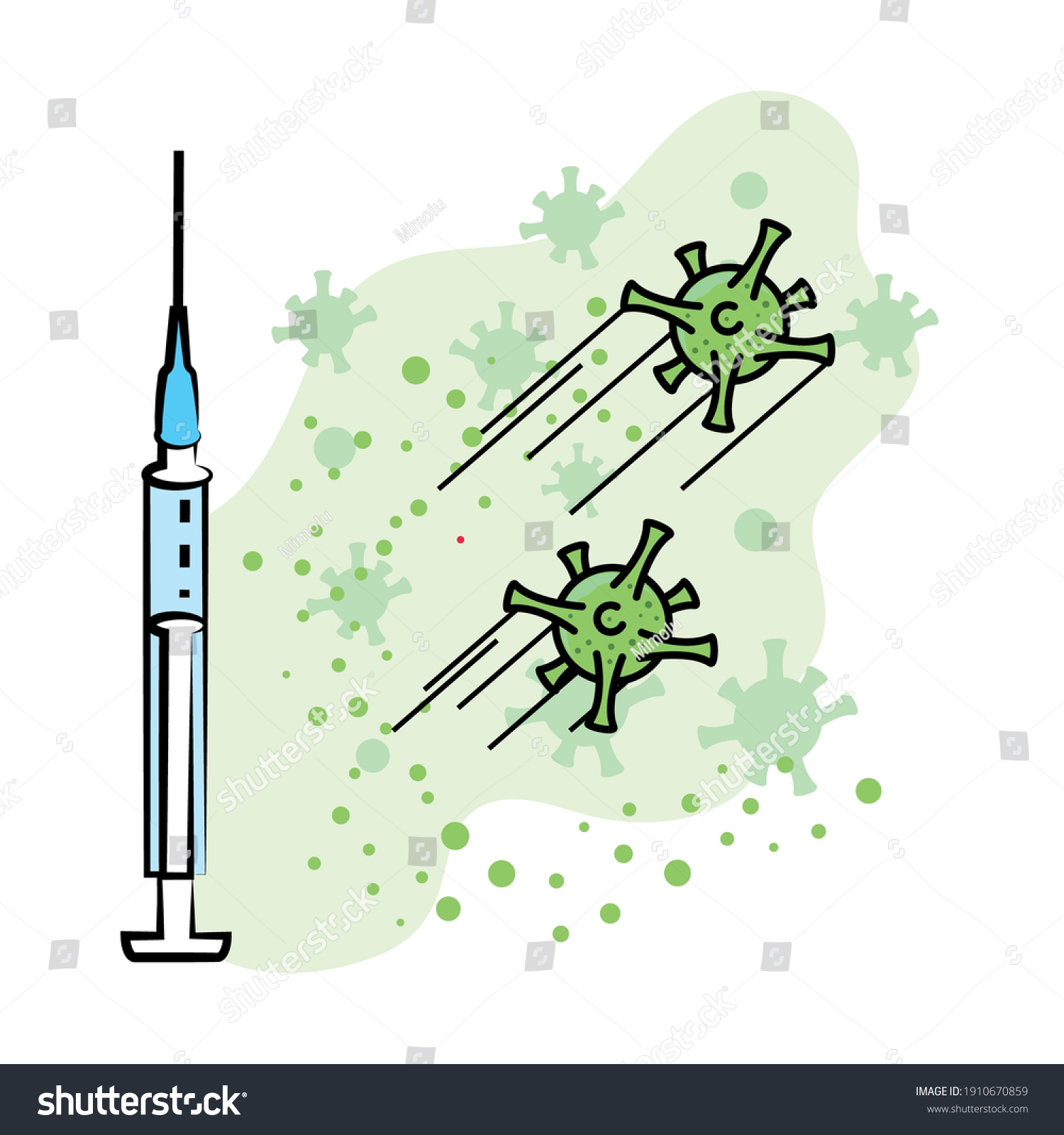 Virus Running Away Vaccine Concept Illustration Stock Vector (Royalty ...