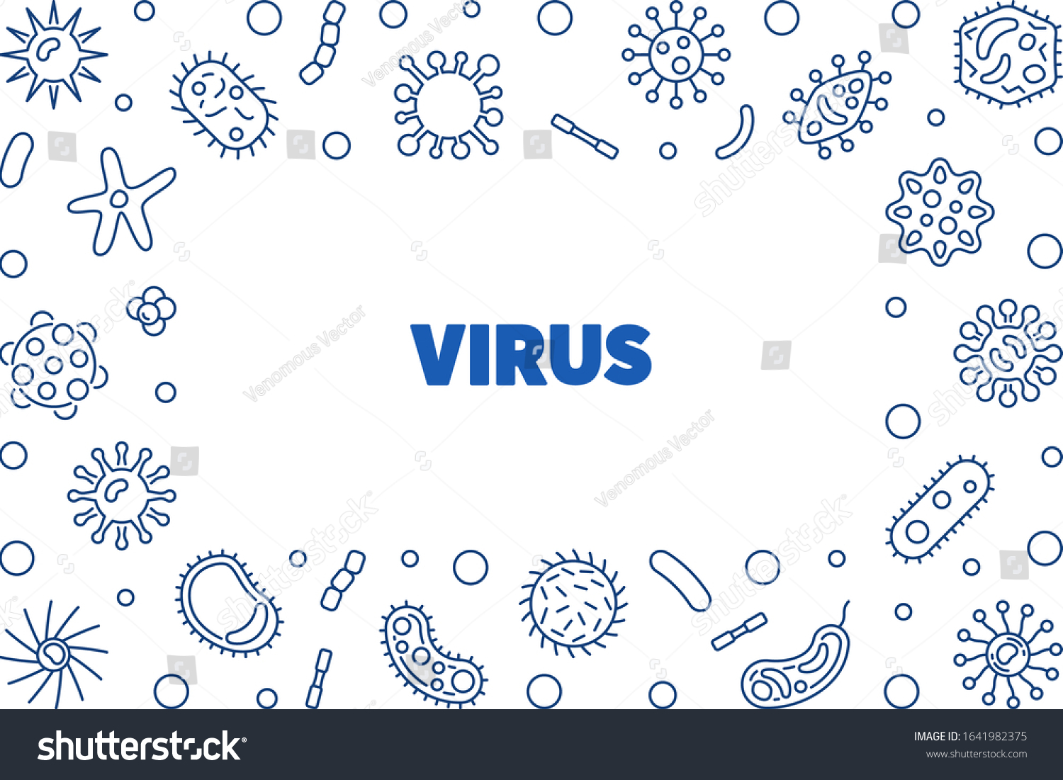 Virus Vector Concept Linear Frame Illustration Stock Vector (Royalty ...