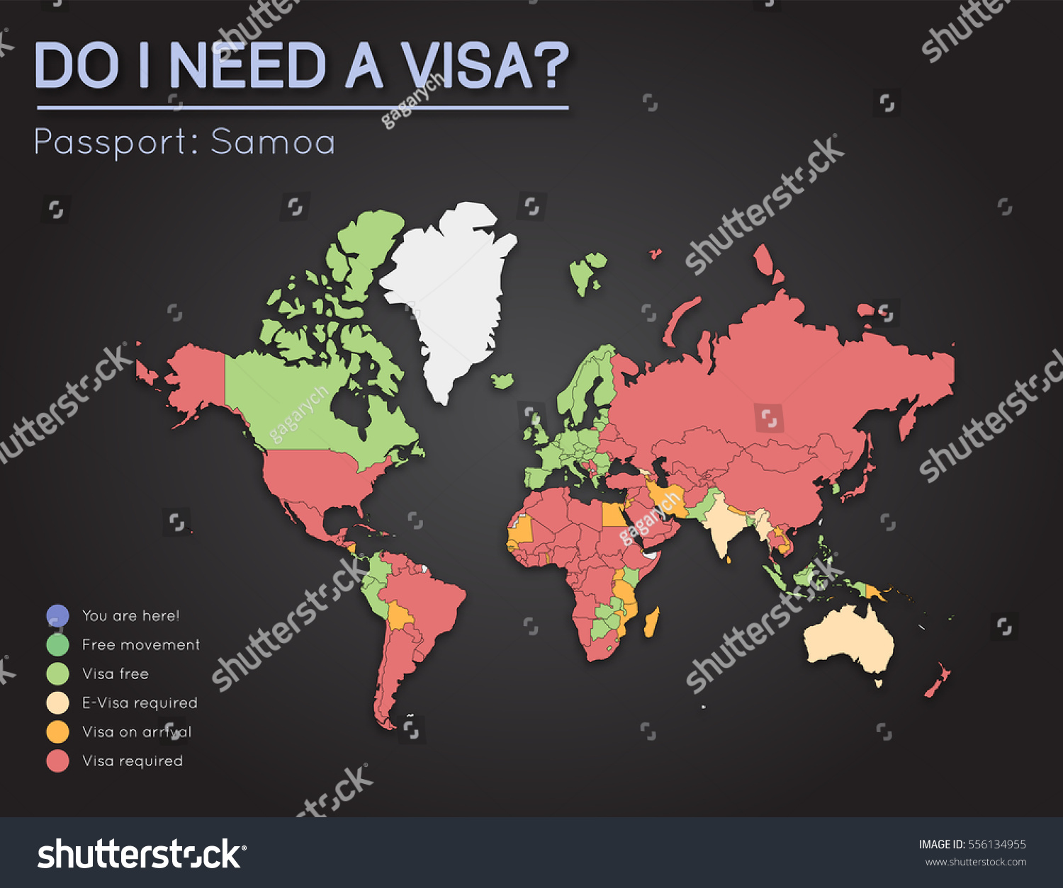 visas information for independent state of samoa passport holders year 2017 world map infographics