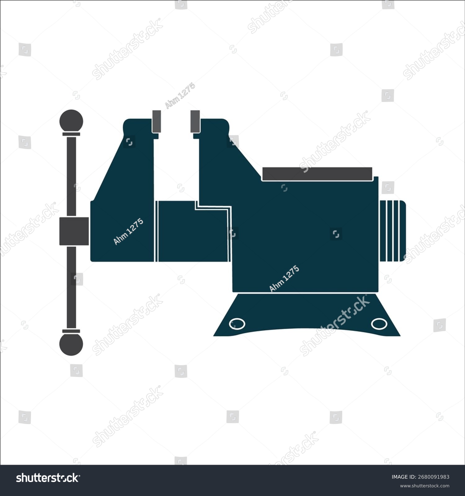 dark blue vise tool graphic on white clip art preview