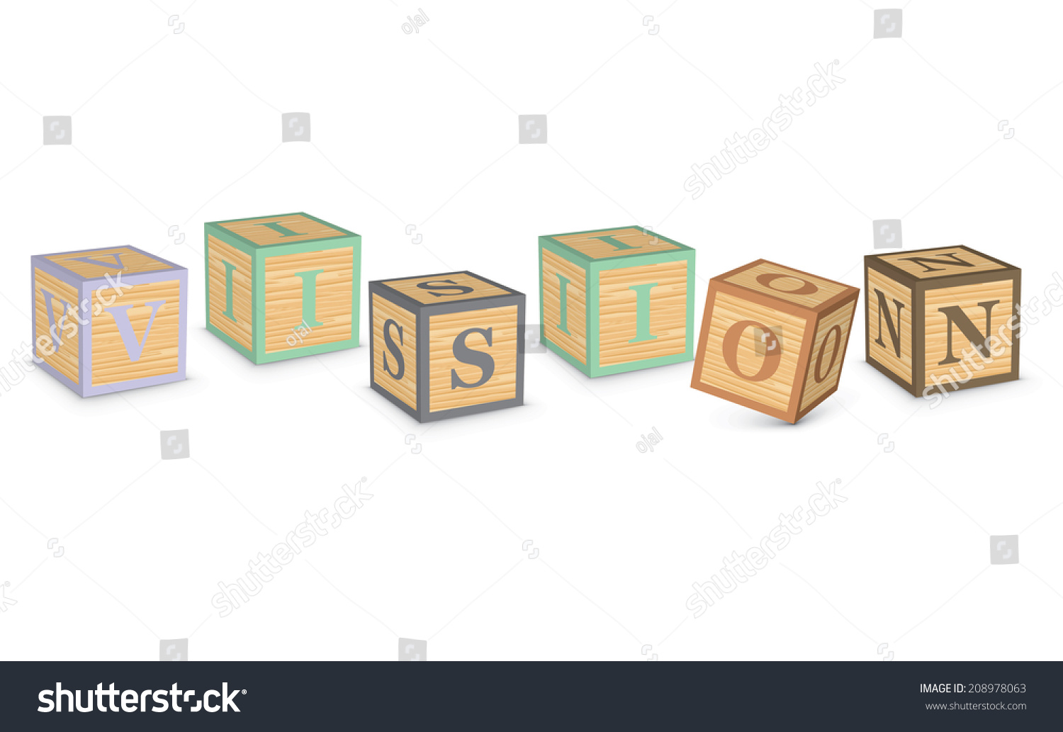 Vision Written Alphabet Blocks Vector Illustration Stock Vector ...