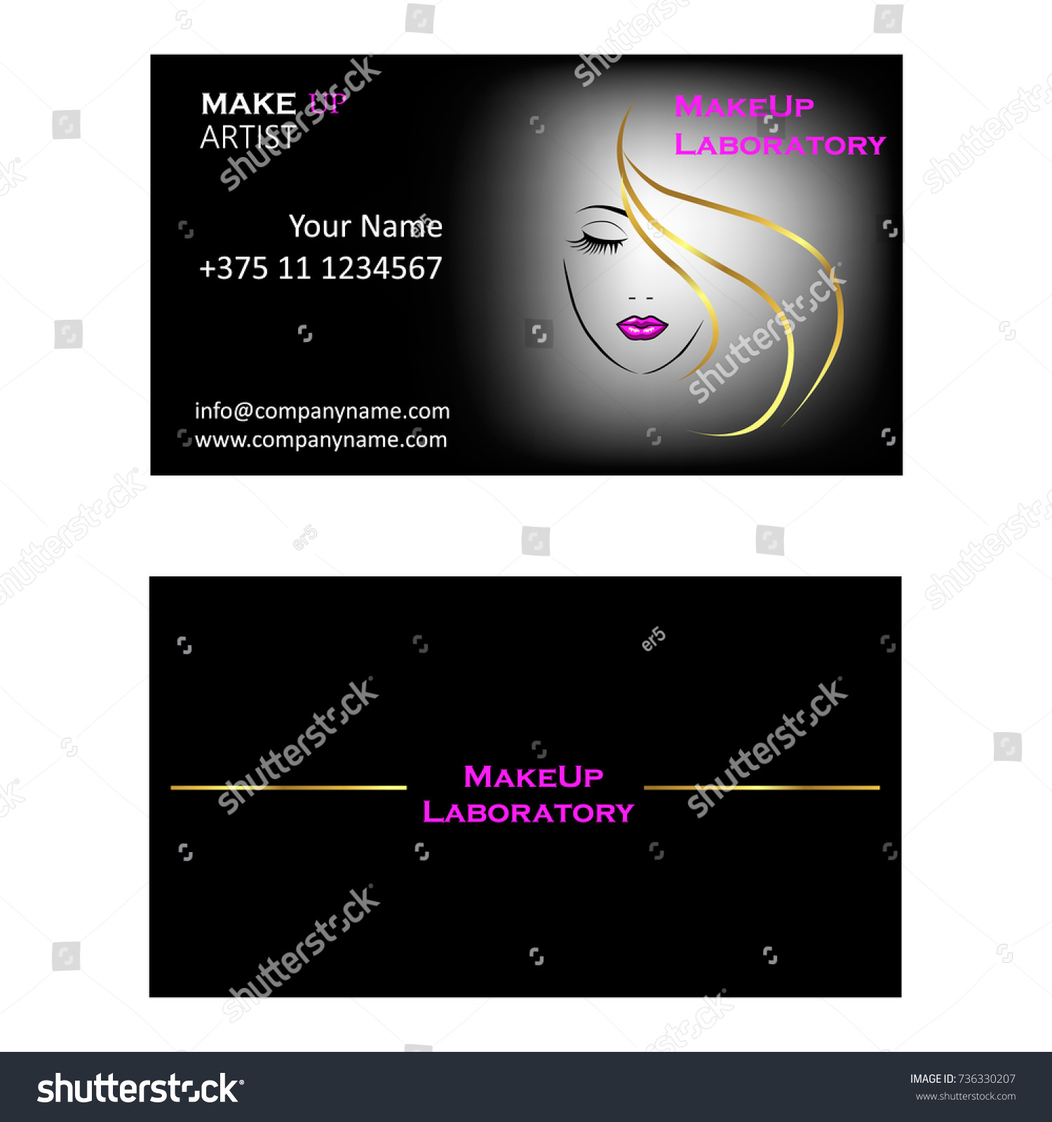 Visiting Card Makeup Artist Stock Vector Royalty Free 736330207