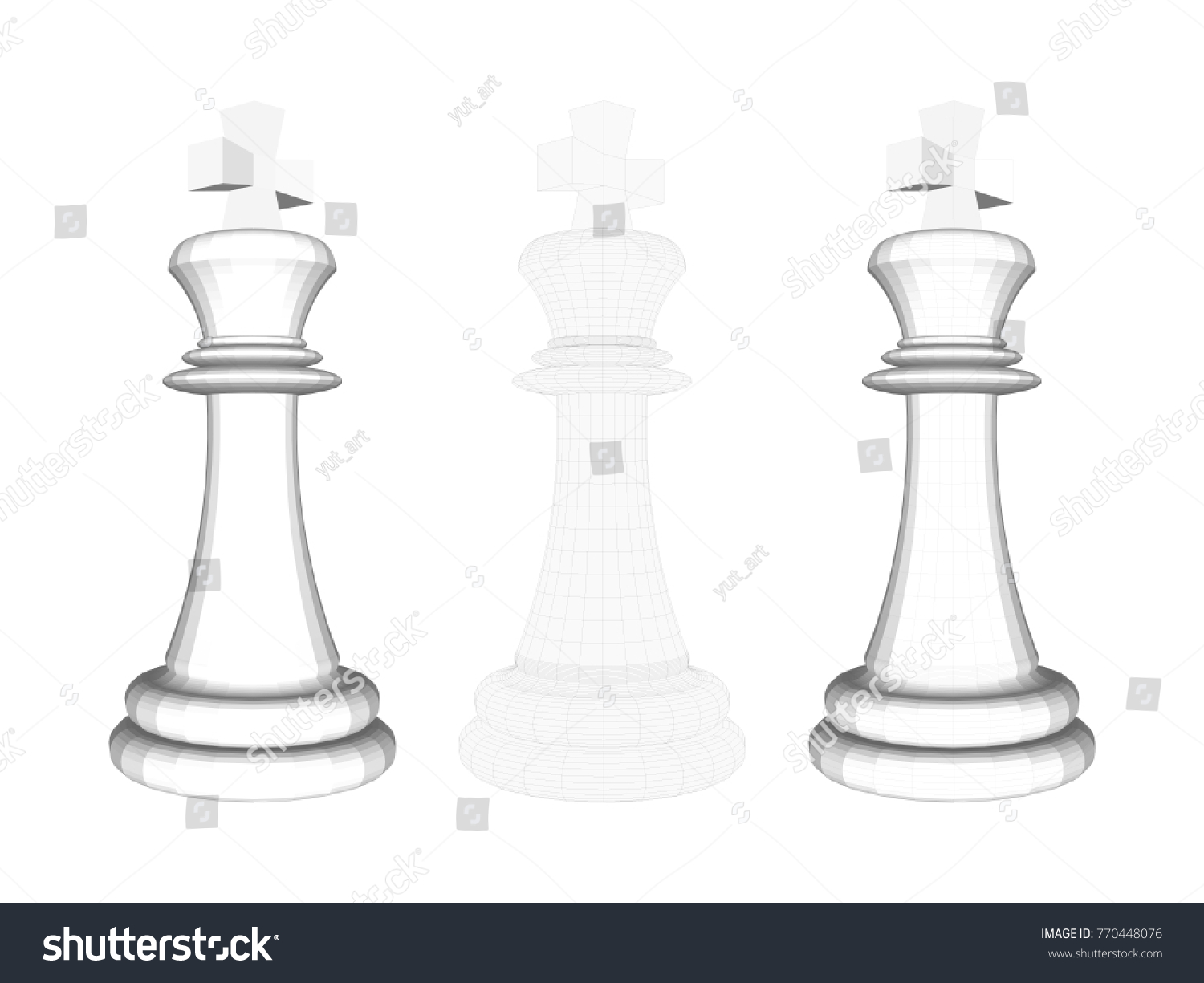 SVG of Visual drawing of 3d step difference outstanding black chess isolated on white background, icon vector illustration svg