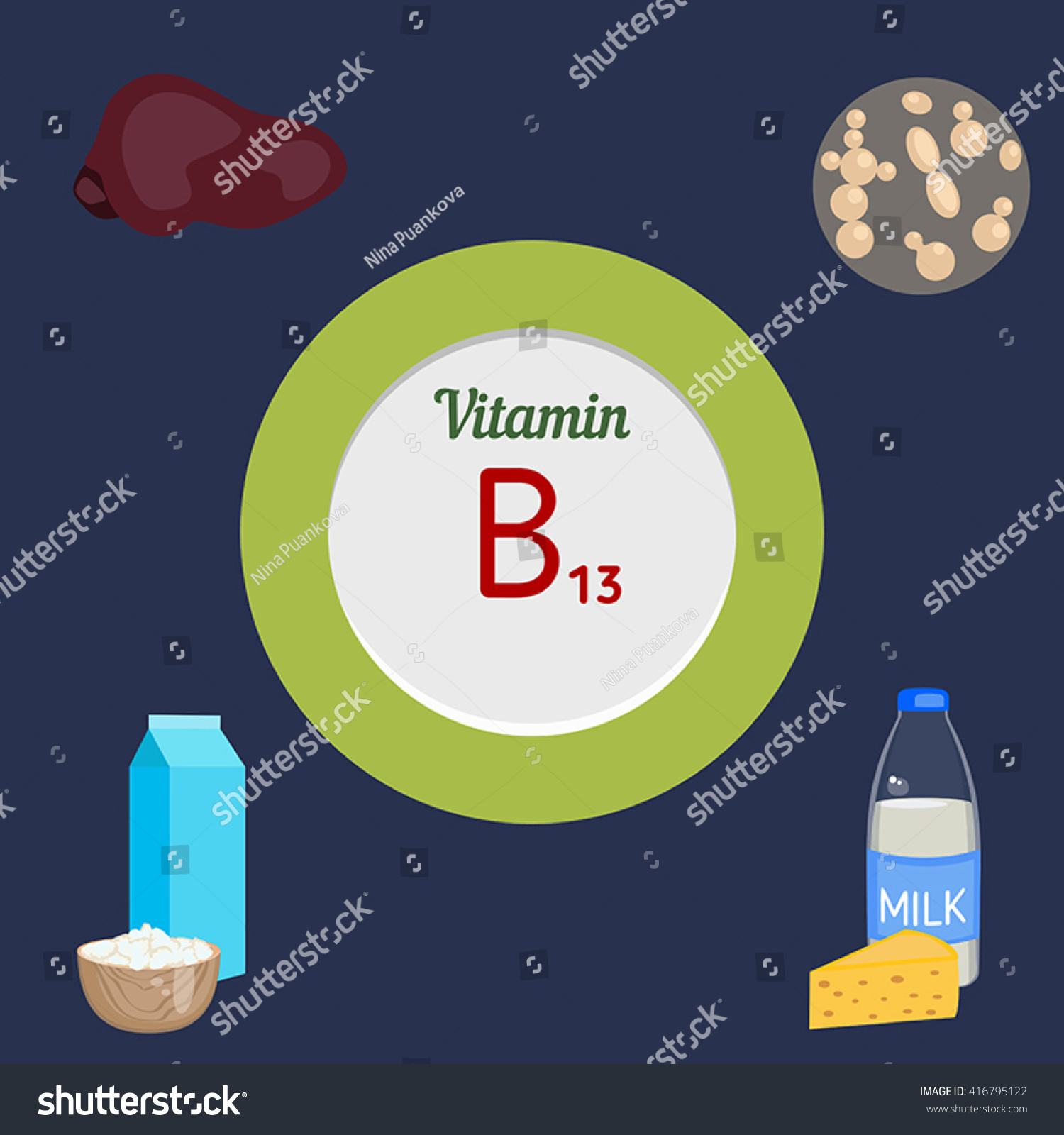 Vitamin B13 Vector Set Vitamin B13 Stock Vector (Royalty Free ...