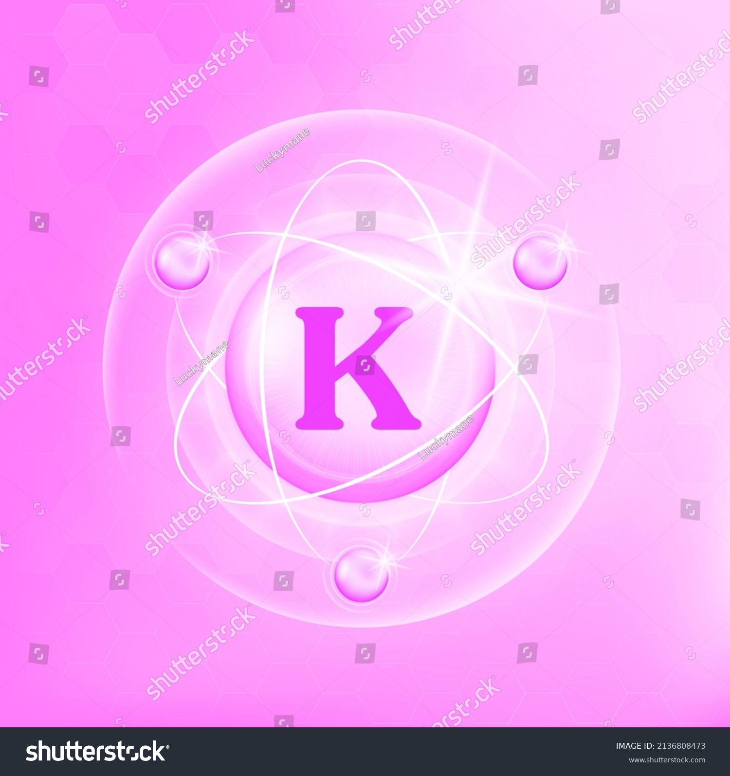 Vitamin K Icon Structure Light Pink Stock Vector (Royalty Free) 2136808473