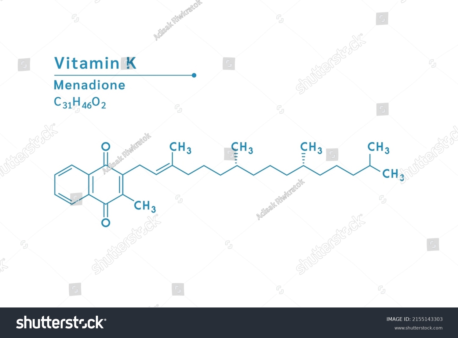 Vitamin K Menadione Structural Chemical Formula Stock Vector (Royalty ...