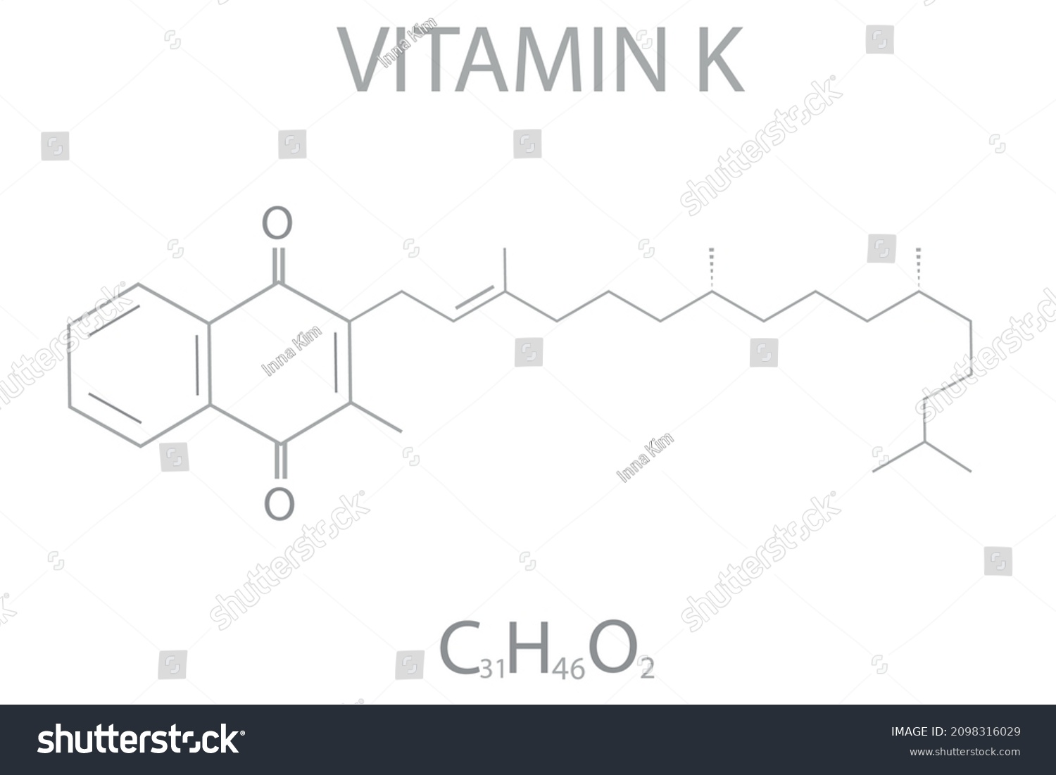 Vitamin K Molecular Skeletal Chemical Formula Stock Vector (Royalty ...