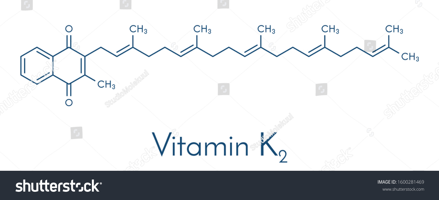 Vitamin K2 Menaquinone Molecule Skeletal Formula Stock Vector (Royalty ...