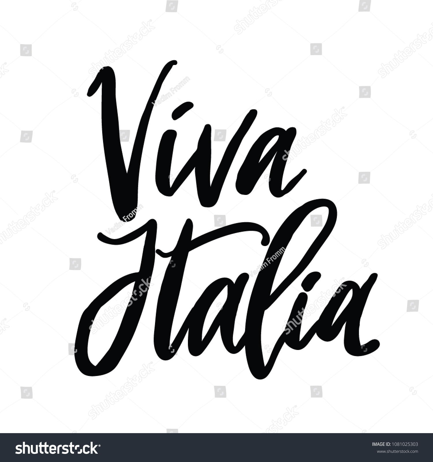 Viva Italia Vector Challigraphy Isolated On Stock Vector (Royalty Free ...