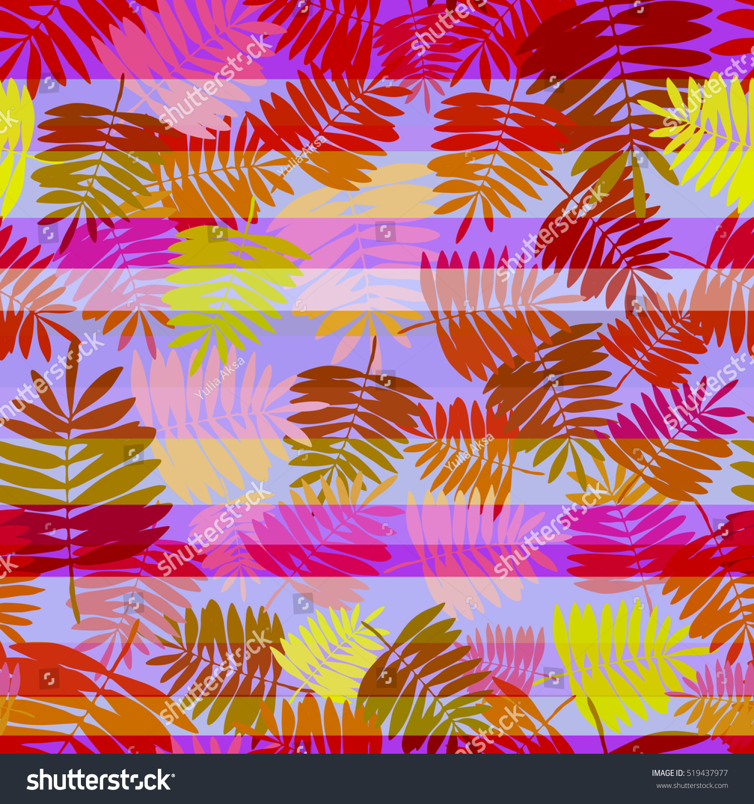 Download Vivid Tropical Leaves Palm Pattern Leafs Stock Vector Royalty Free 519437977