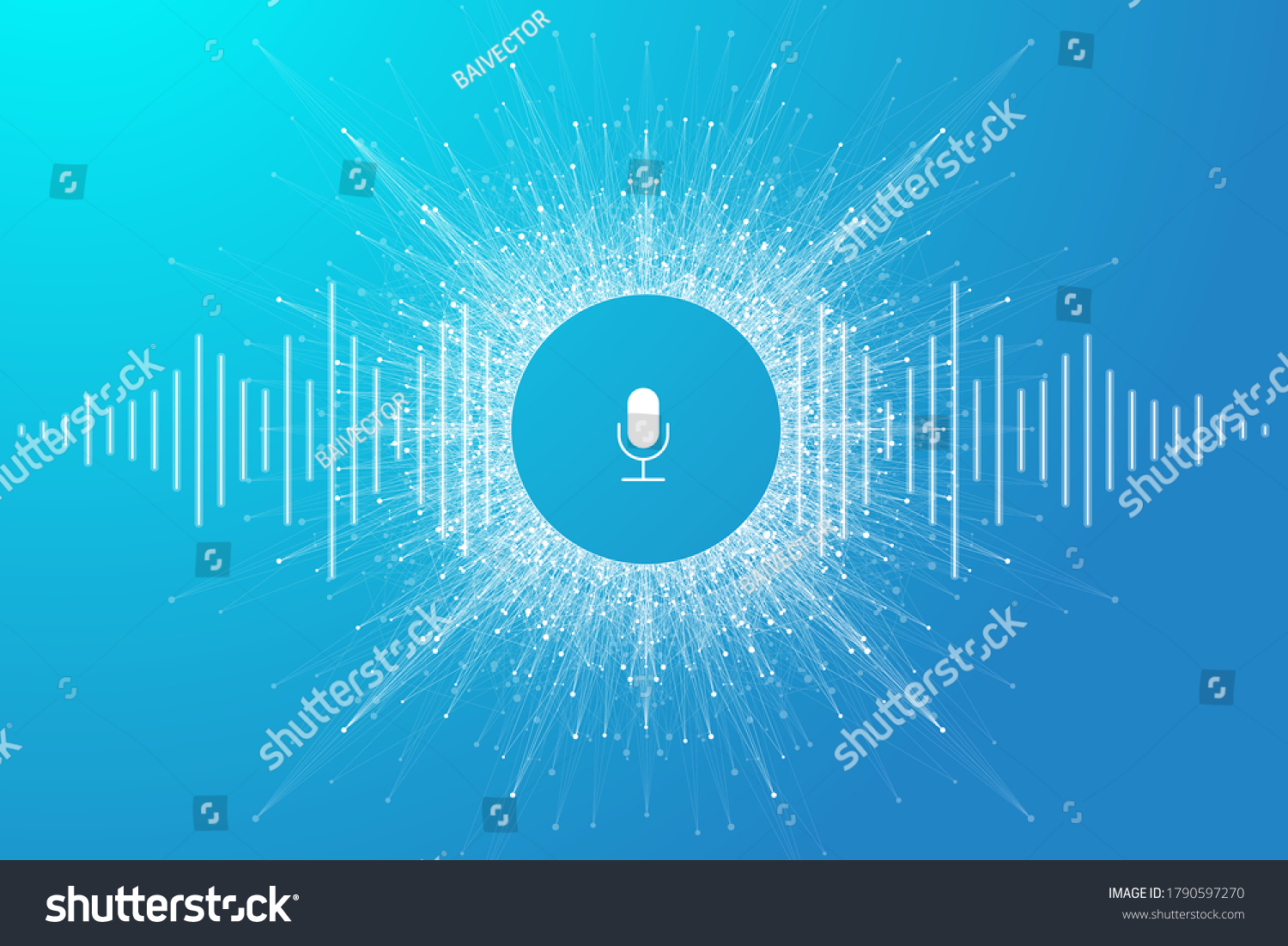 Voice Assistant Concept Vector Sound Wave Stock Vector Royalty Free 1790597270