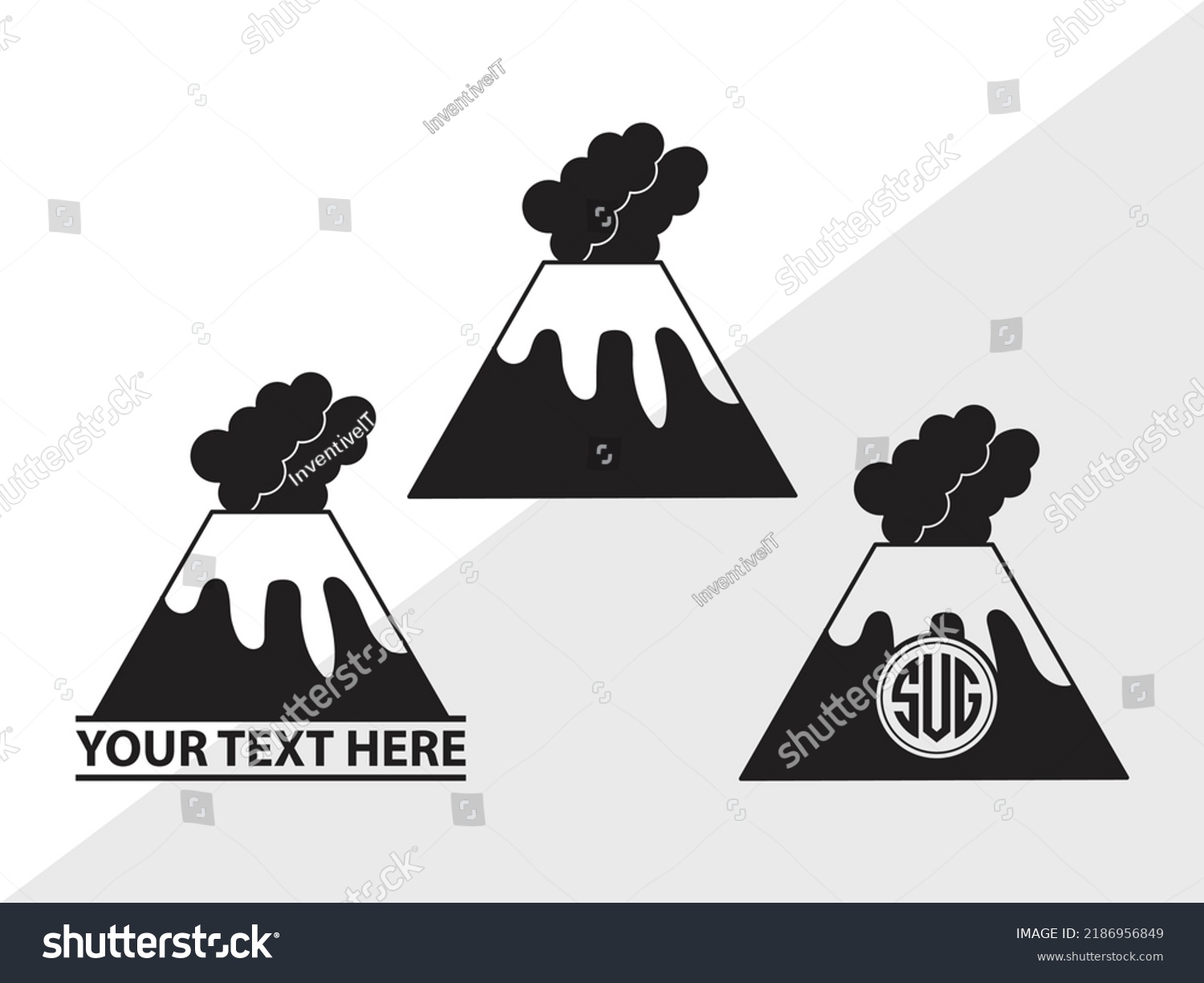 SVG of Volcano monogram SVG Printable Vector Illustration svg