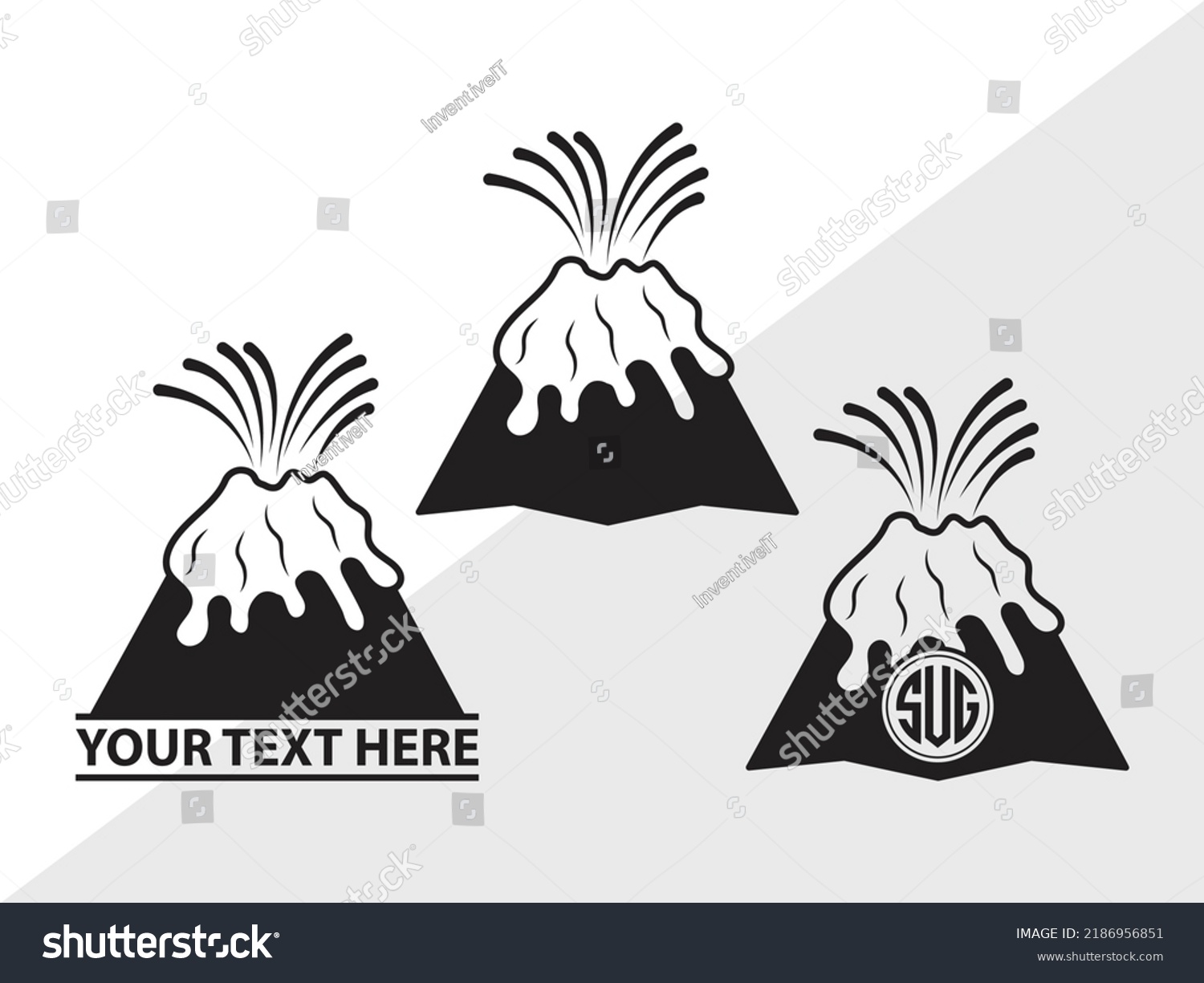 SVG of Volcano monogram SVG Printable Vector Illustration svg