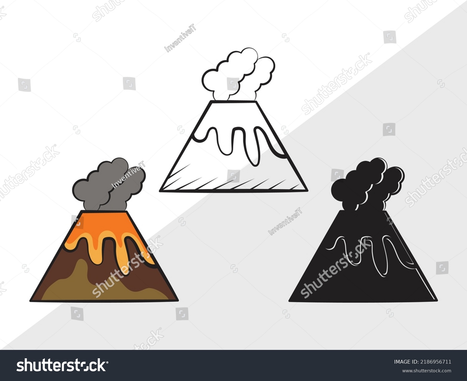SVG of Volcano SVG Printable Vector Illustration svg