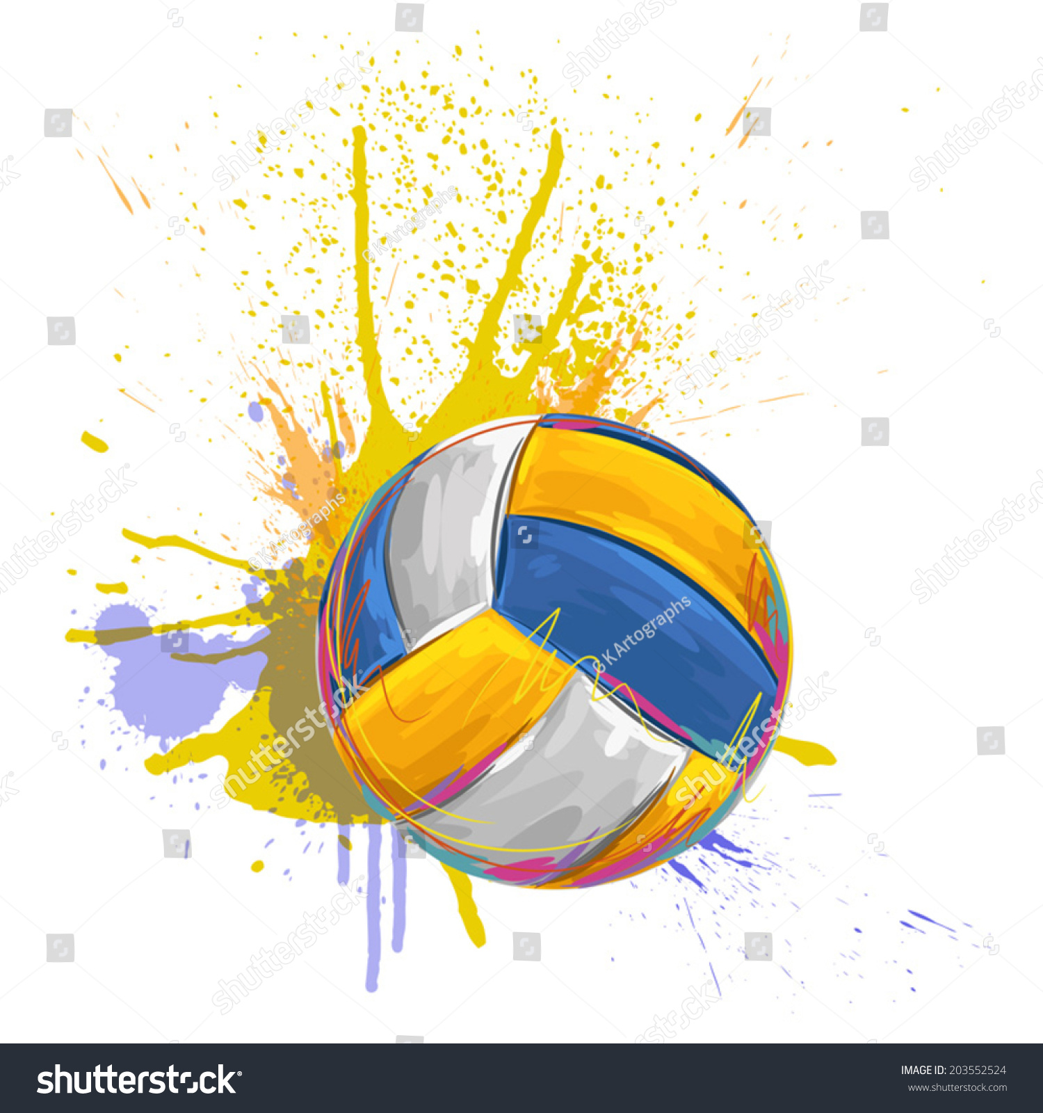 Volleyball Stock Vector (Royalty Free) 203552524 - Shutterstock