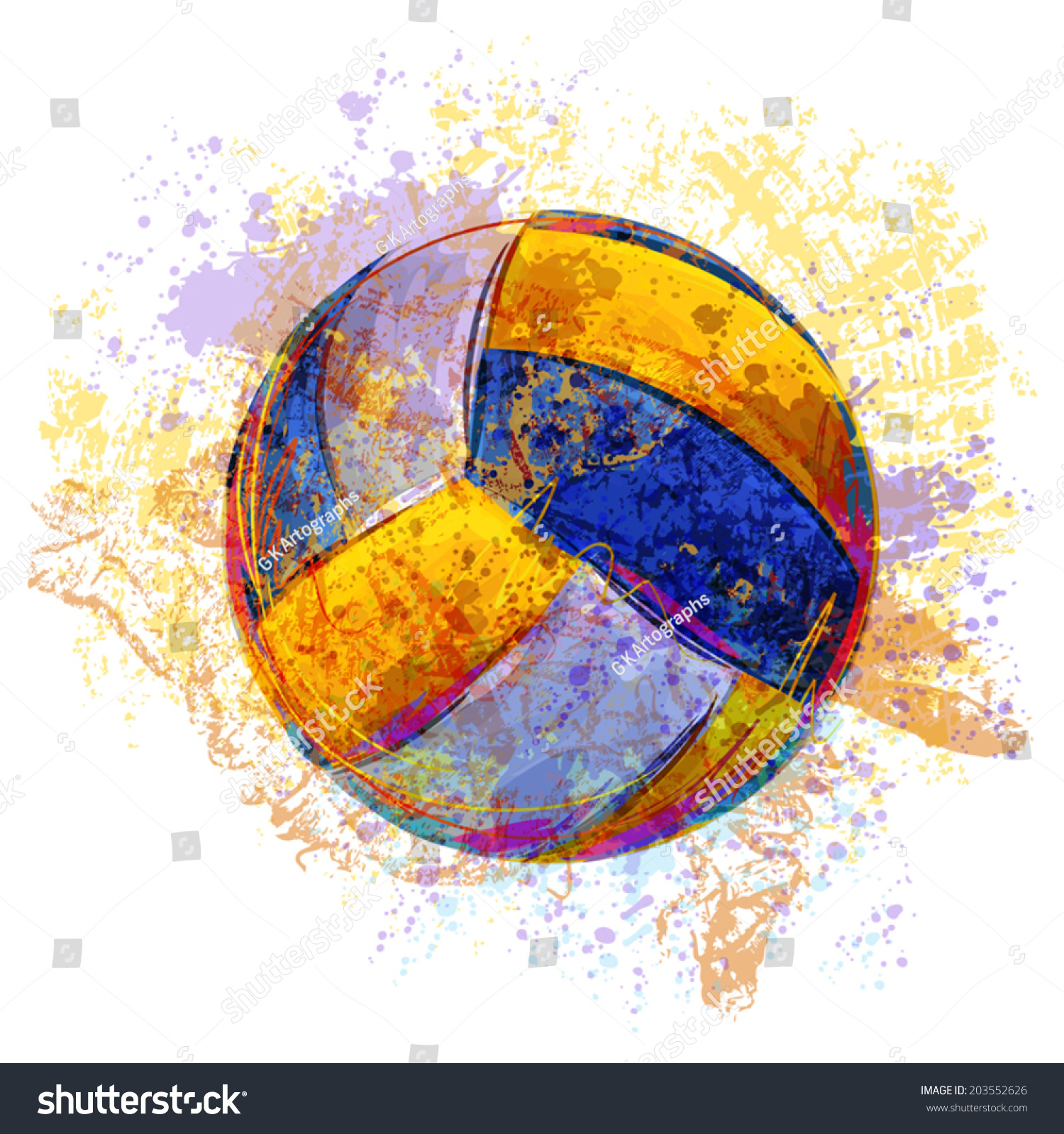 Volleyball Stock Vector 203552626 - Shutterstock