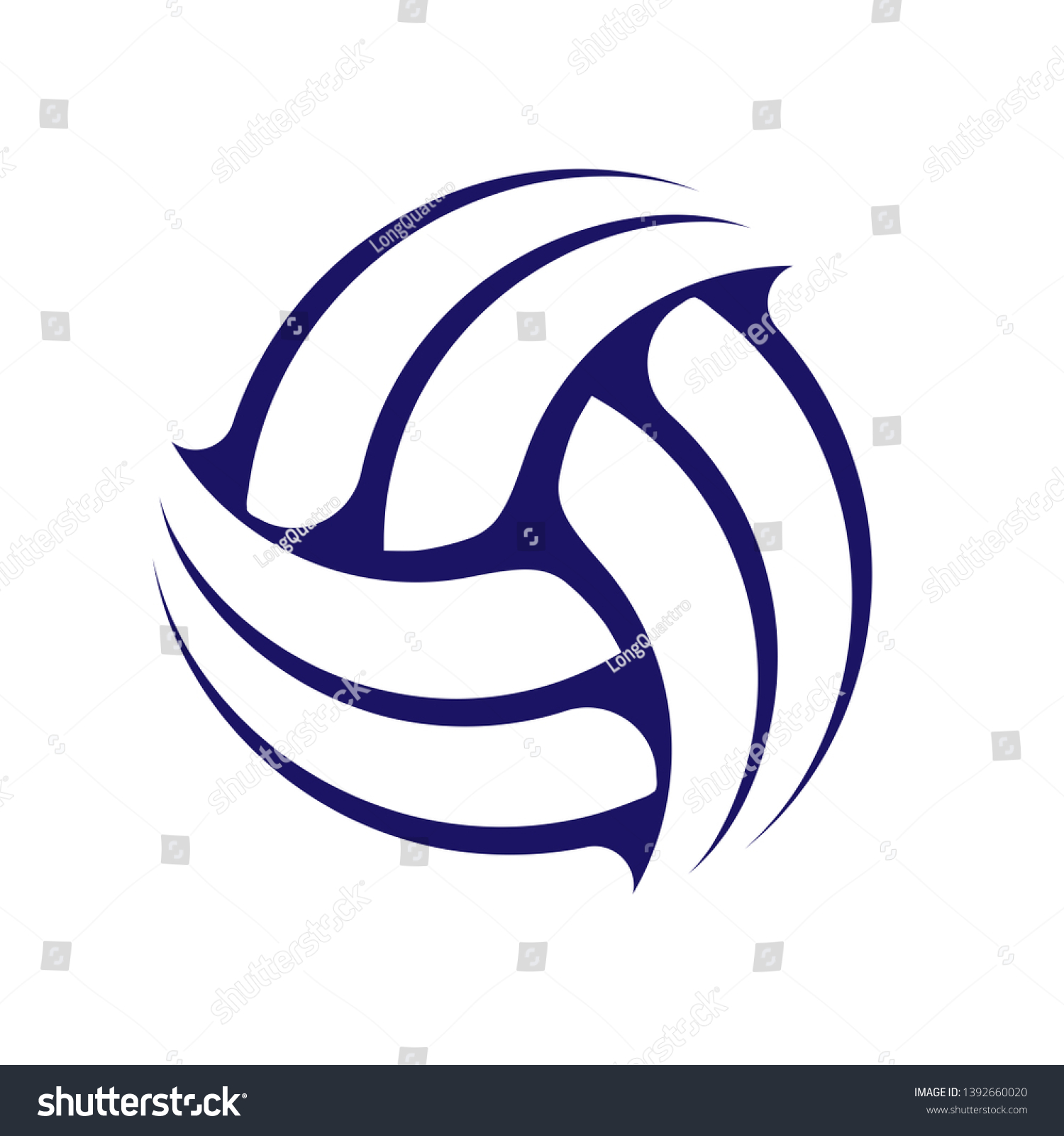 Volleyball Abstract Symbol Isolated On White Stock Vector (Royalty Free ...