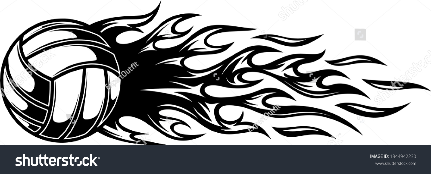 Volleyball Ball Fire Motion Effect Hot Stock Vector (Royalty Free ...