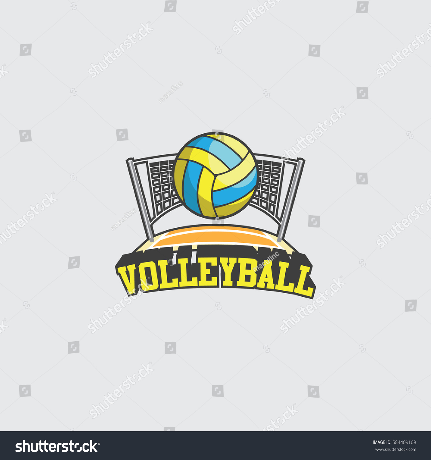 Volleyball Beach Logo Vector Illustration Stock Vector (Royalty Free ...