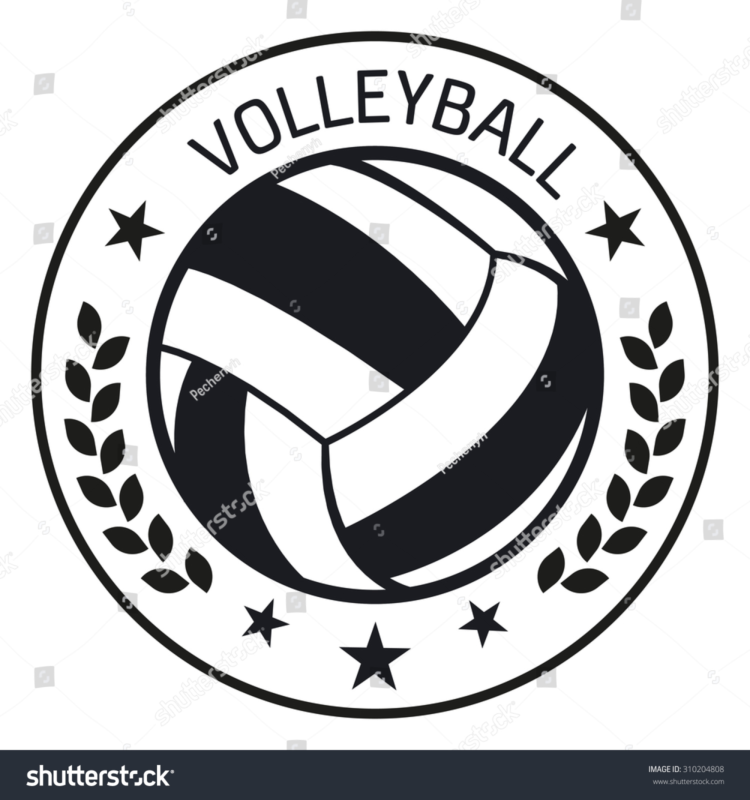 Volleyball Club Labels Sample Text Logo Stock Vector 310204808 ...