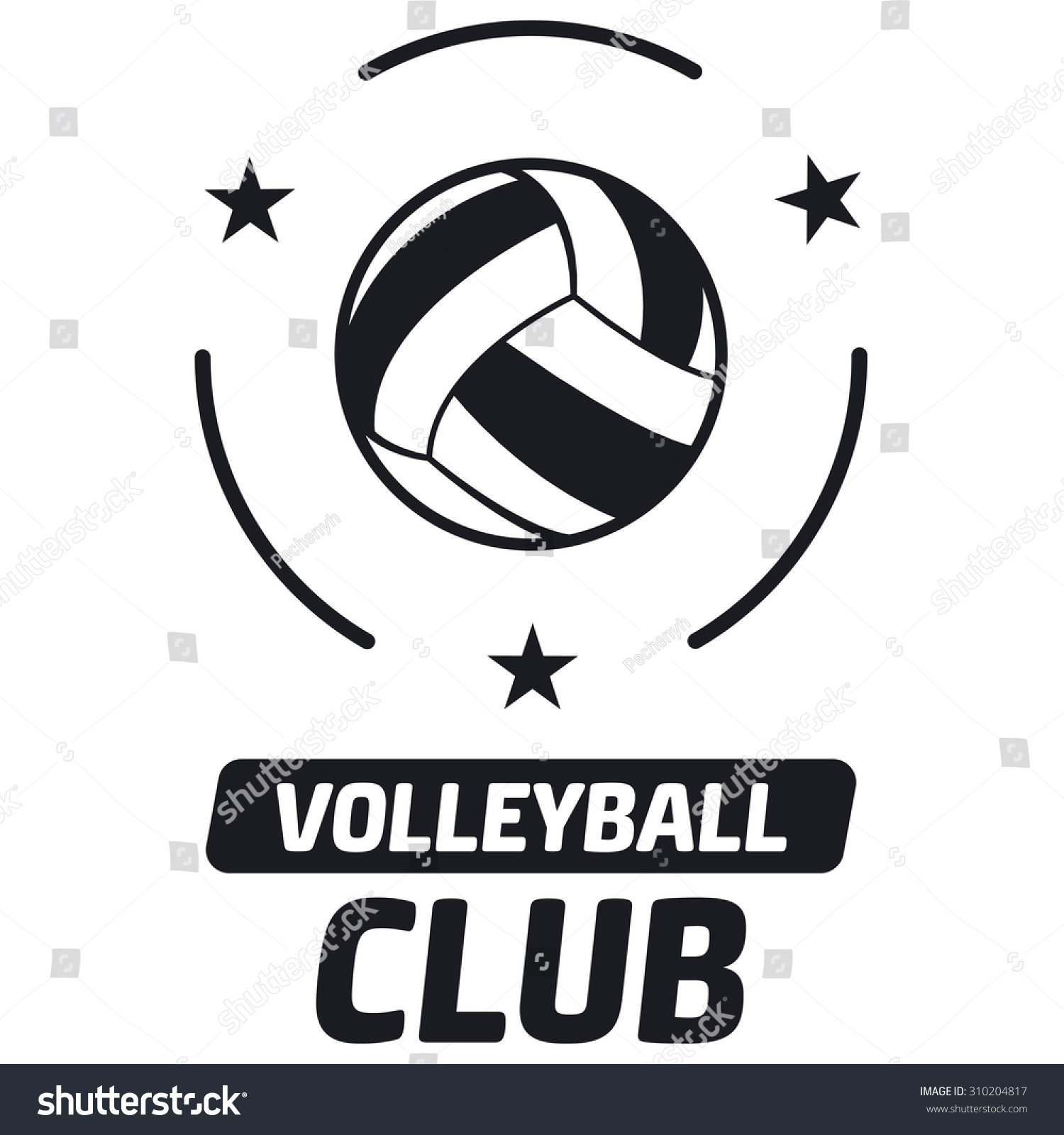 Volleyball Club Labels Sample Text Logo Stock Vector (Royalty Free ...