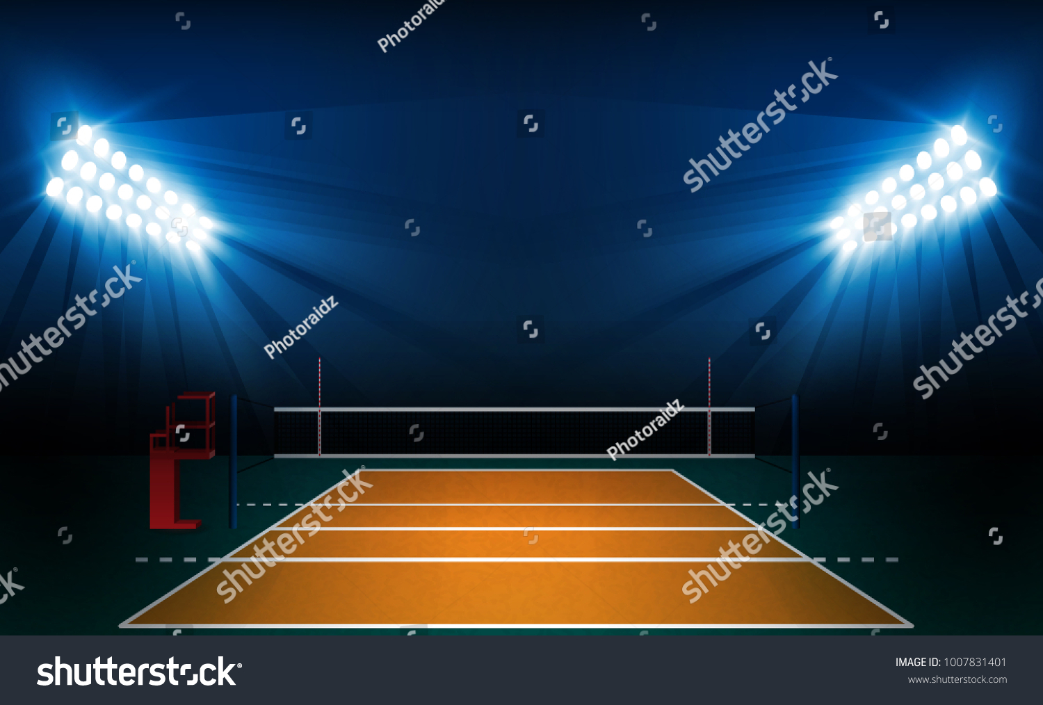 Volleyball Court Arena Field Bright Stadium Stock Vector (Royalty Free ...