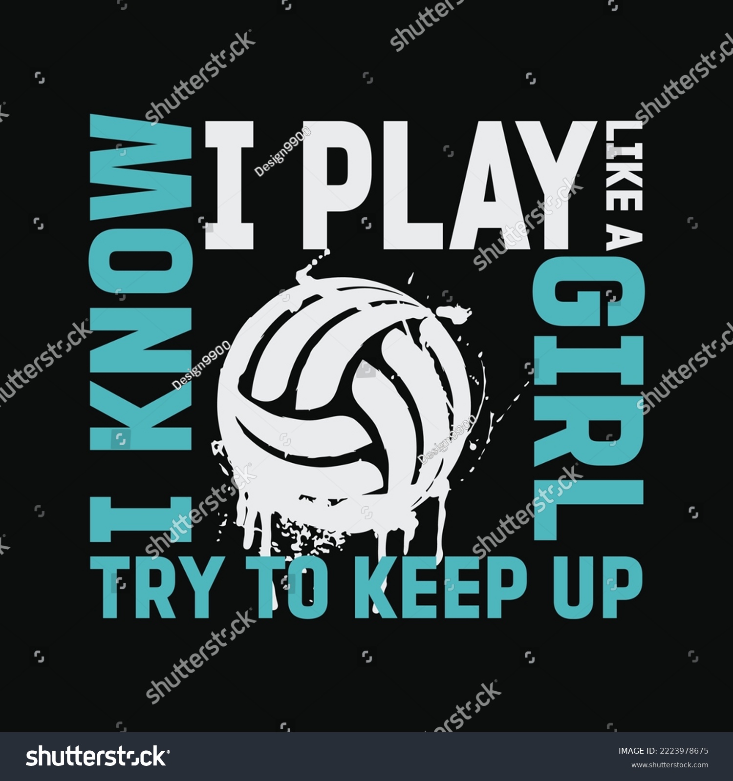 SVG of Volleyball design For Teen Girls Play Like A Girl svg design for cut files svg