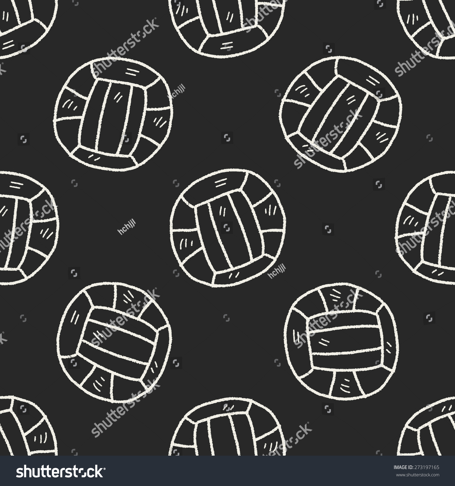 Volleyball Doodle Seamless Pattern Background Stock Vector (Royalty ...