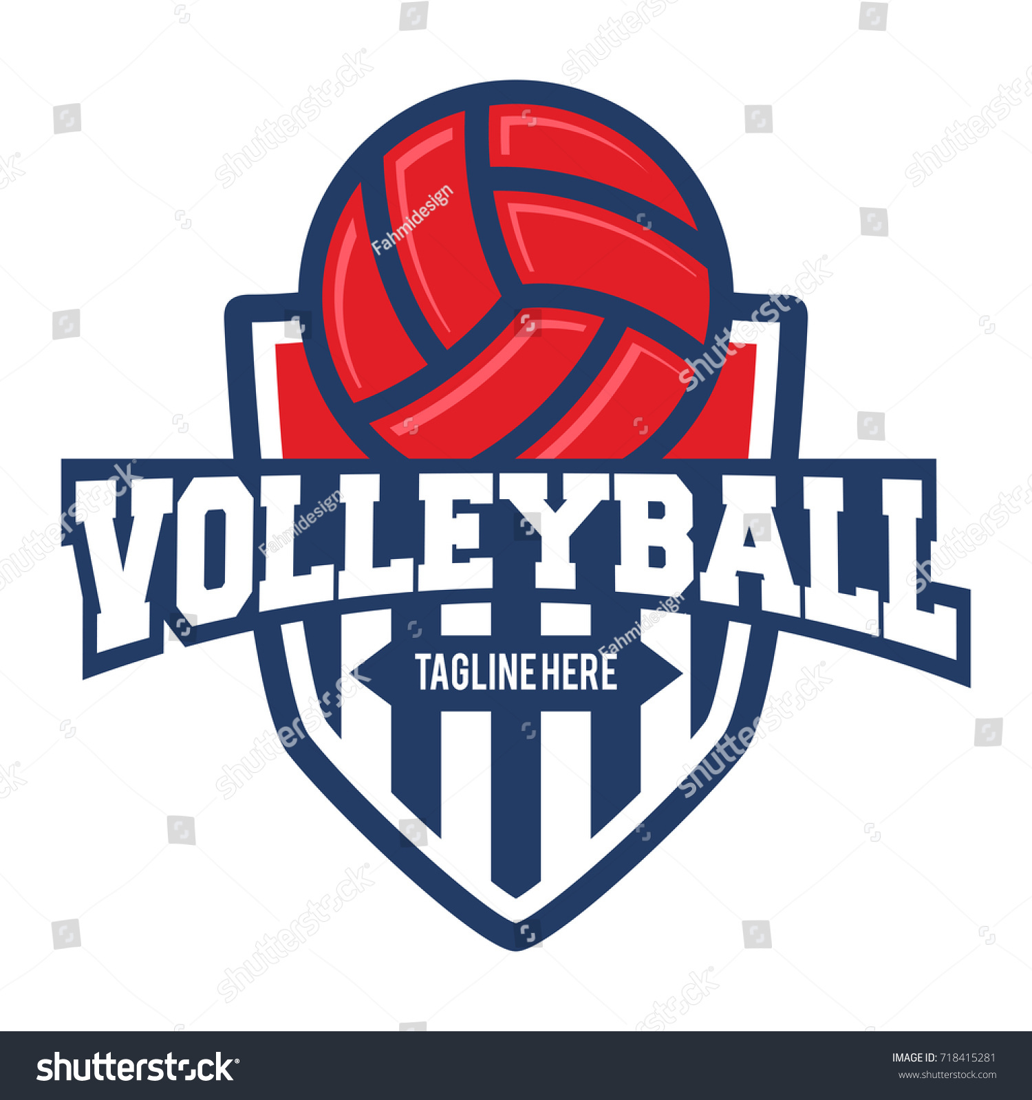 Volleyball Emblem Logo Template Stock Vector (Royalty Free) 718415281 ...