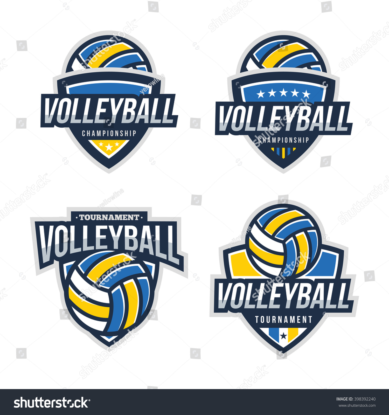 Volleyball Logo Badge American Logo Sport Stock Vector (Royalty Free ...