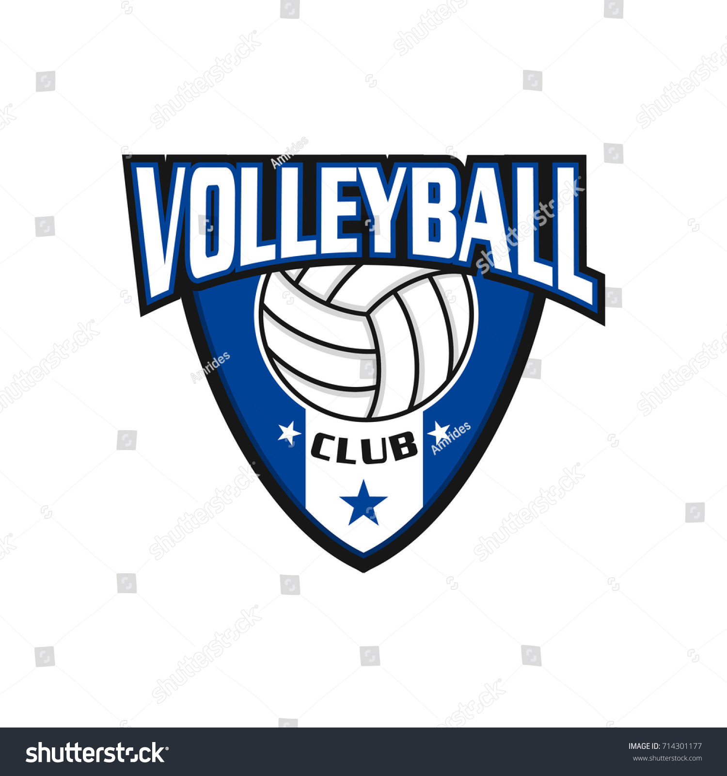 Volleyball Logo Design Vector Stock Vector (Royalty Free) 714301177