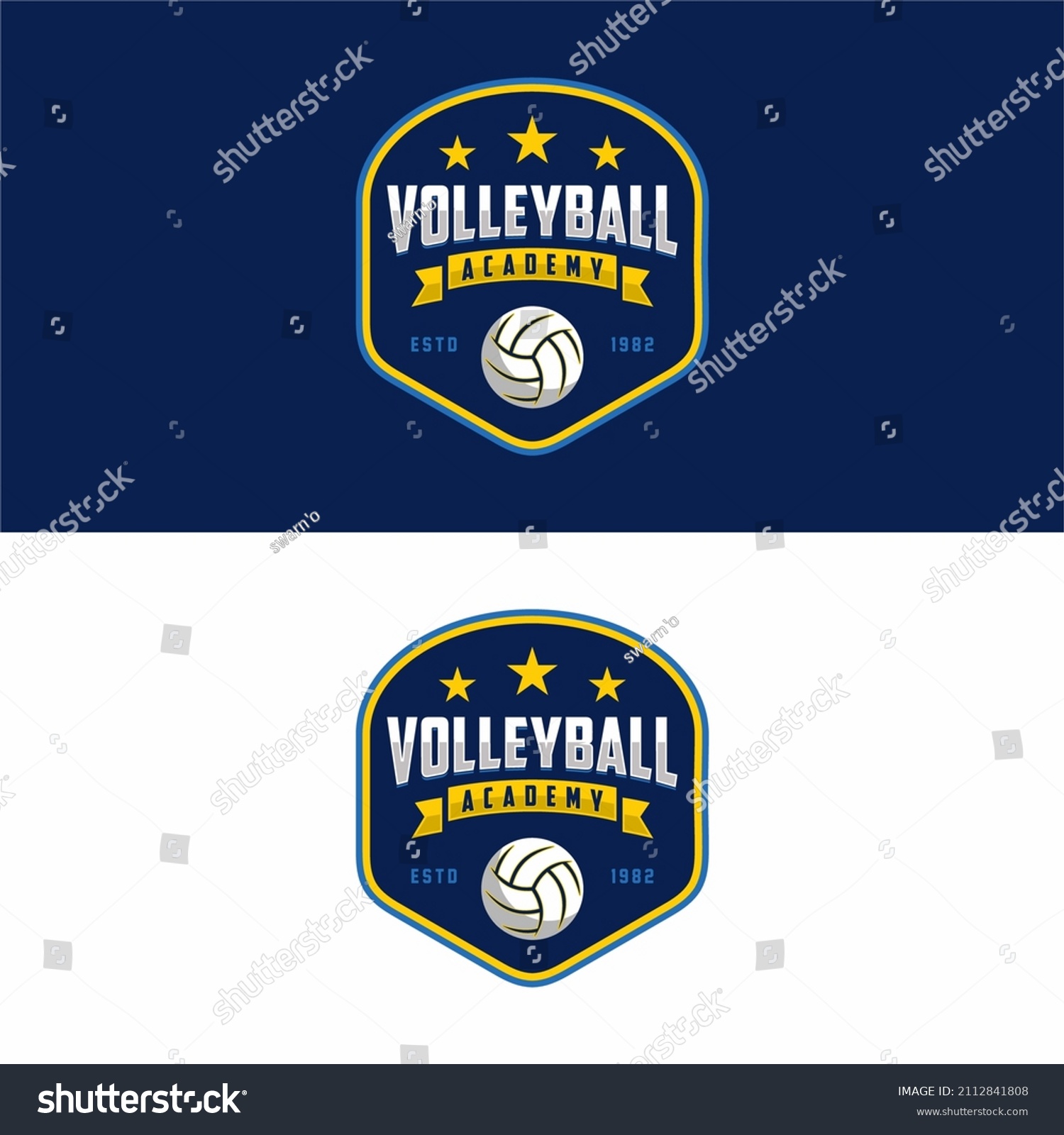 Volleyball Logo Icon Design Sports Badge Stock Vector (Royalty Free ...