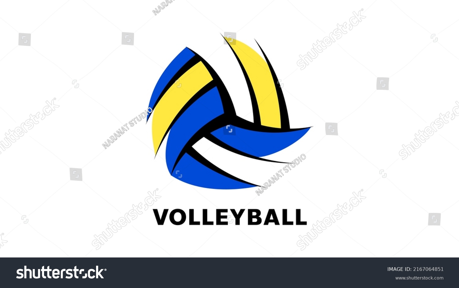 Volleyball Logo Isolated On White Background Stock Vector (Royalty Free ...