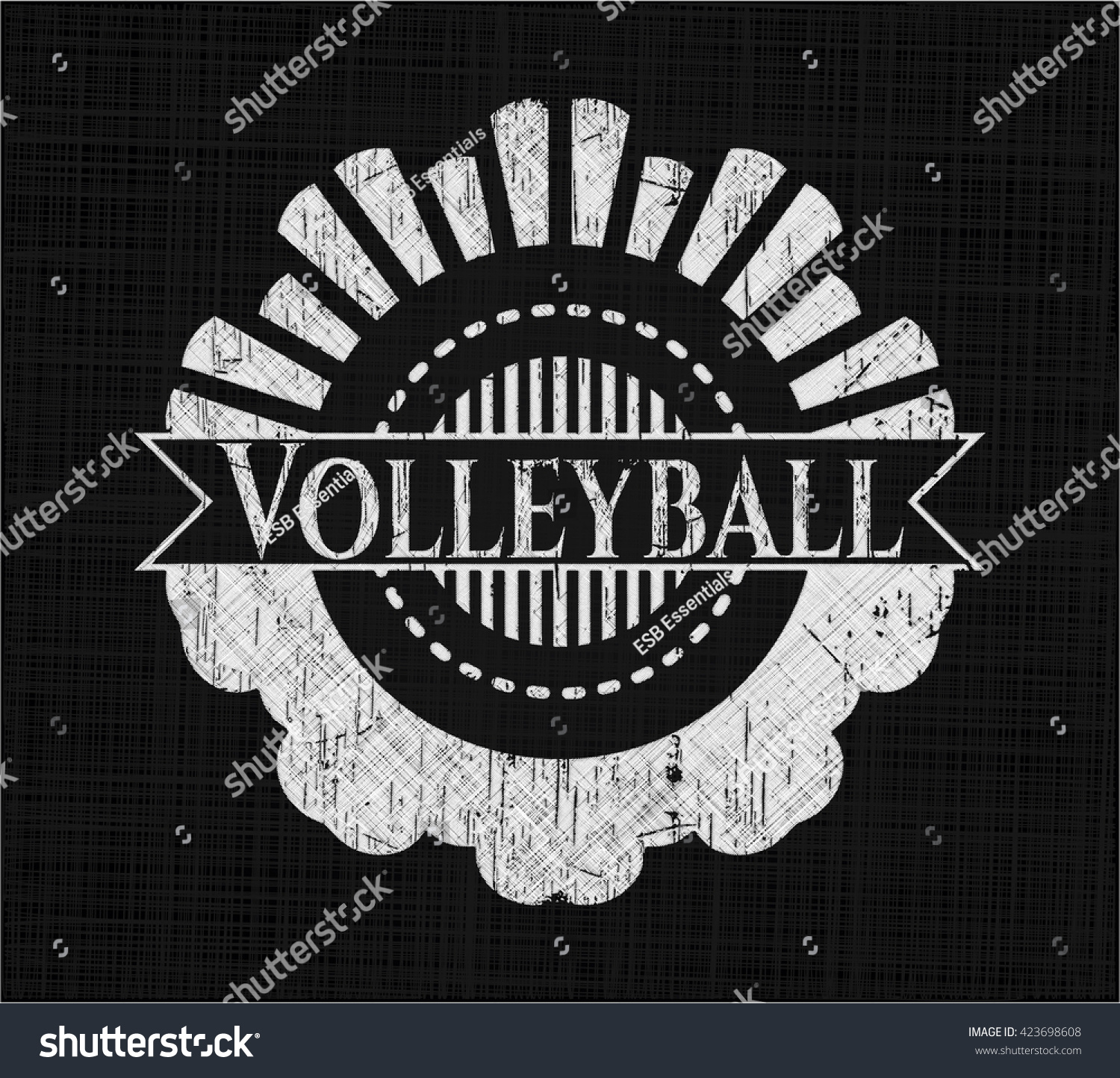 Volleyball On Blackboard Stock Vector (Royalty Free) 423698608 ...