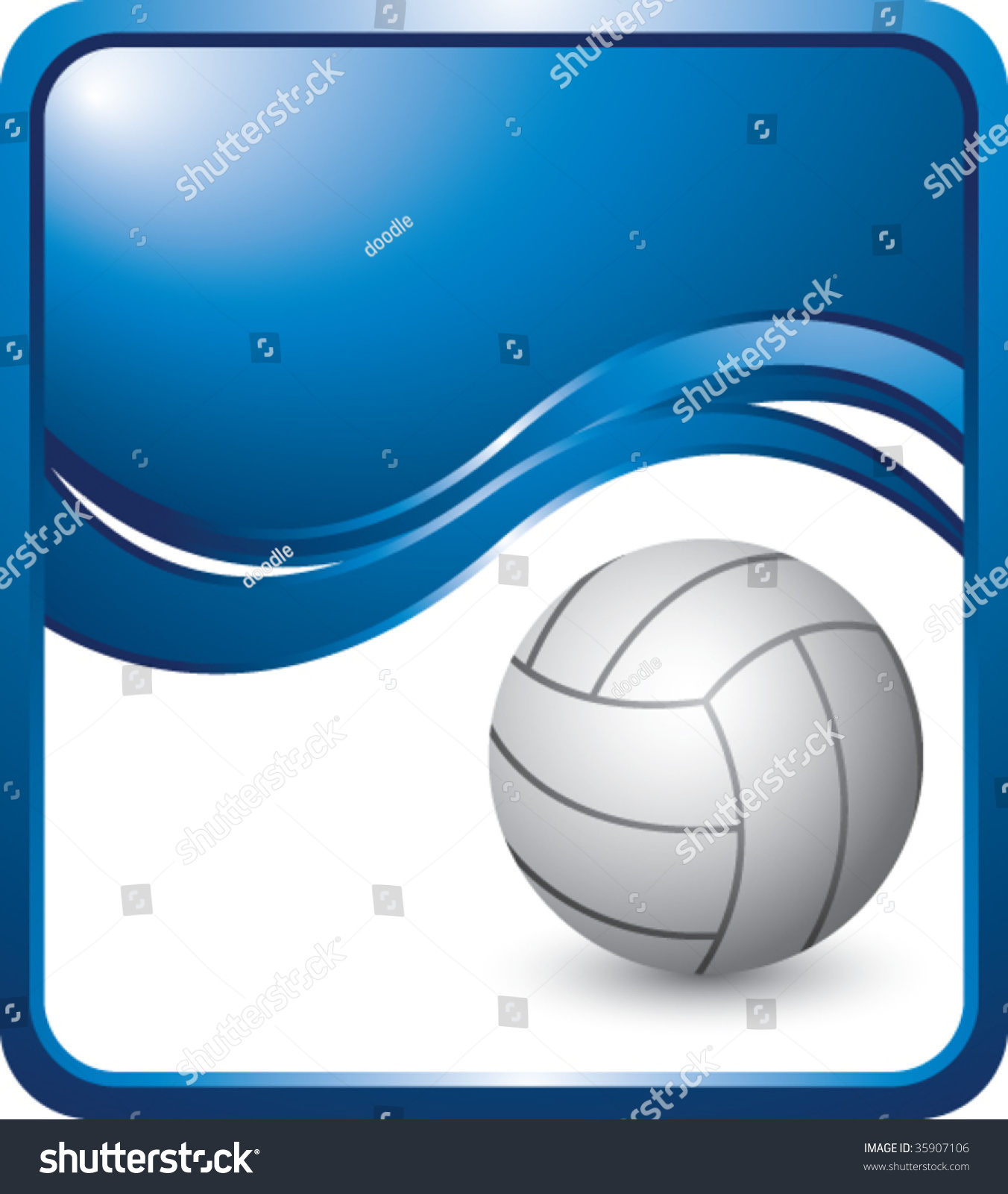 Volleyball On Modern Style Wave Background Stock Vector Illustration ...