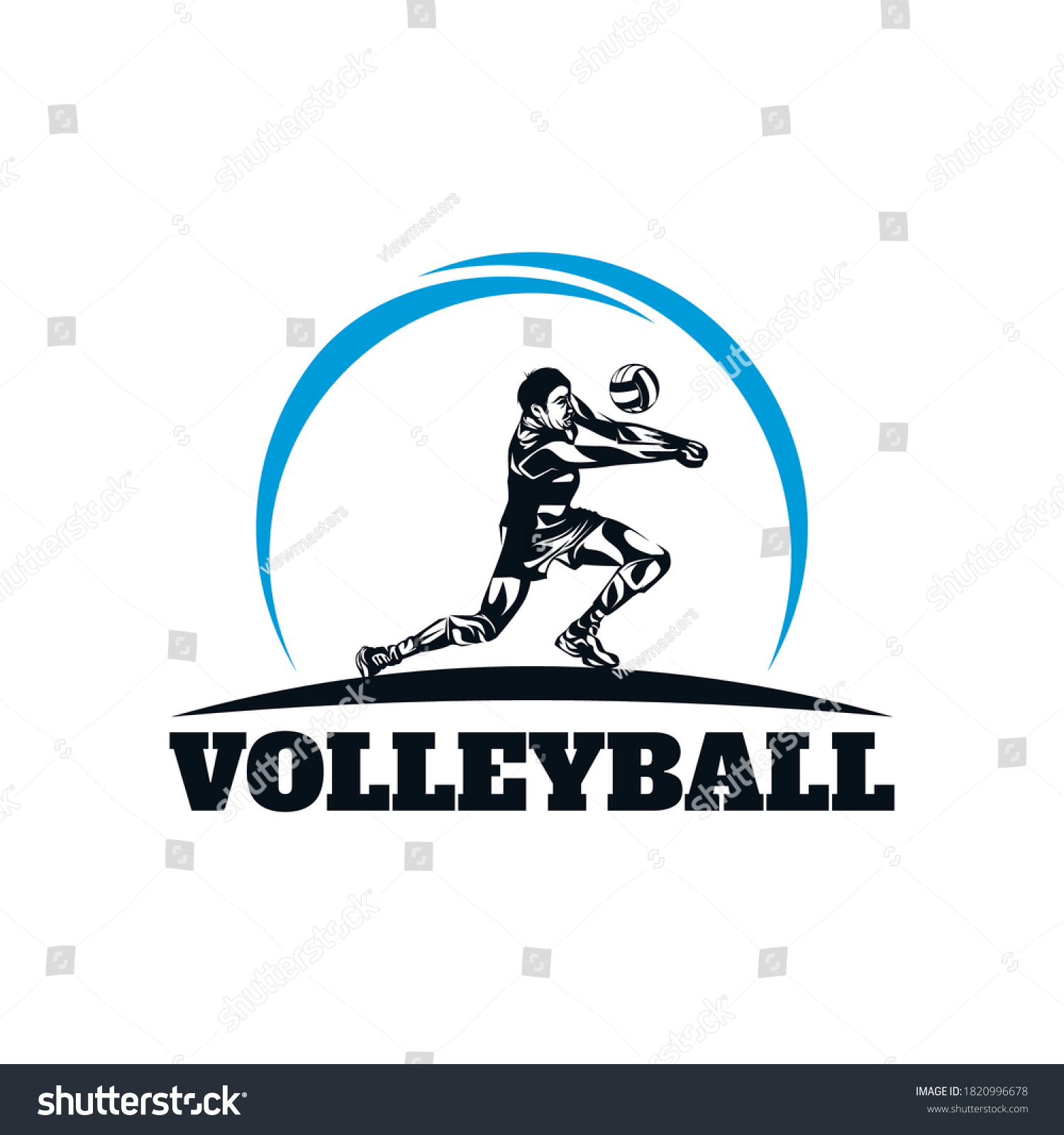 Volleyball Player Logo Template Design Vector Stock Vector (Royalty ...