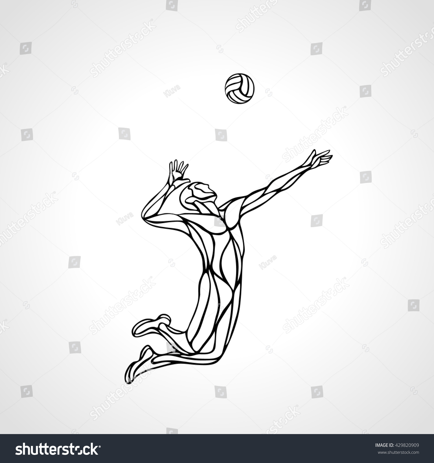 Volleyball Player Silhouette Stock Vector 429820909 - Shutterstock