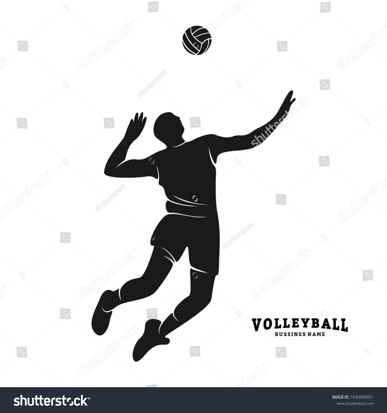 Volleyball Player Vector Silhouette Volleyball Player Stock Vector ...