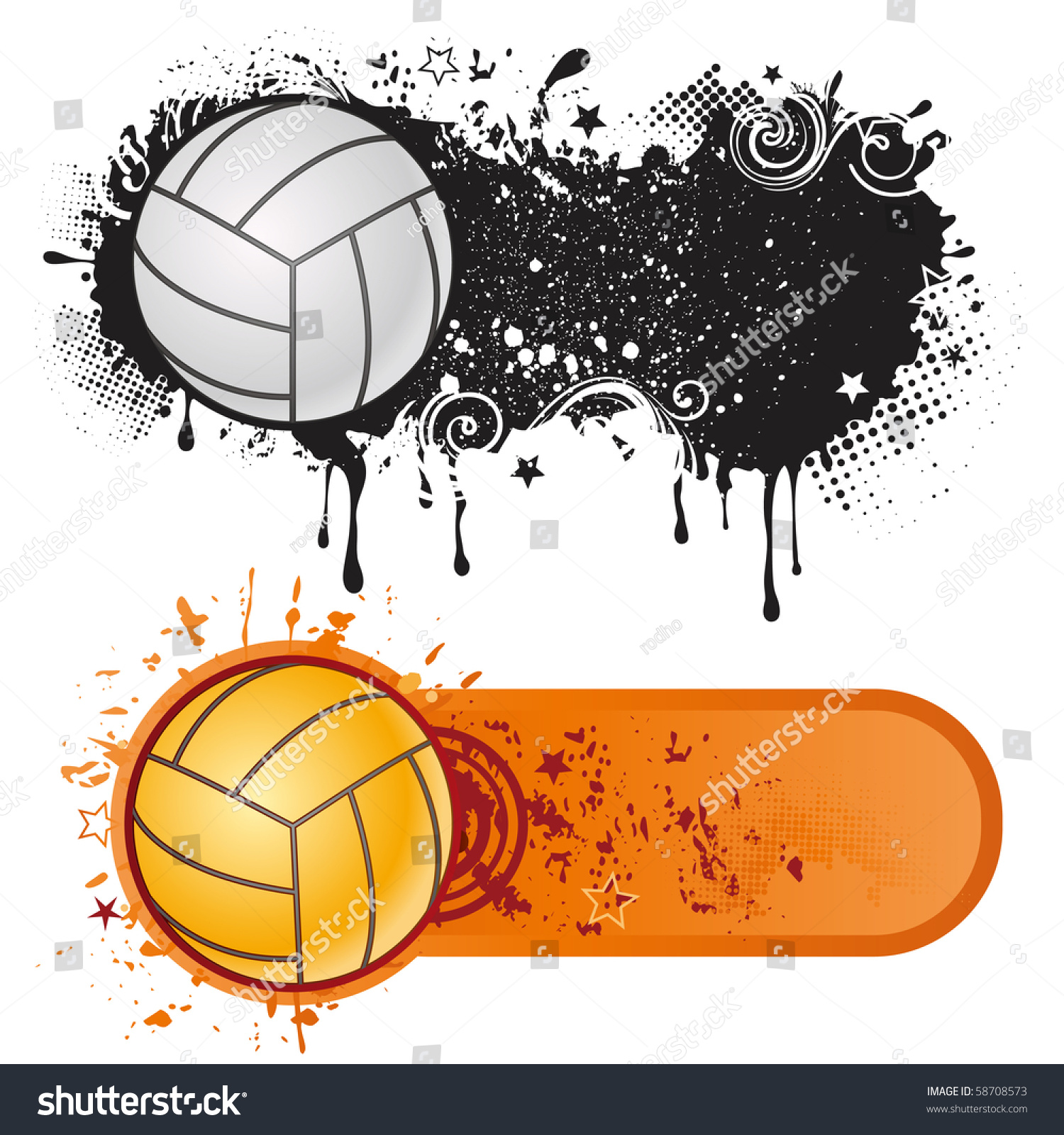 Volleyball Sport Design Element Stock Vector Illustration 58708573 ...