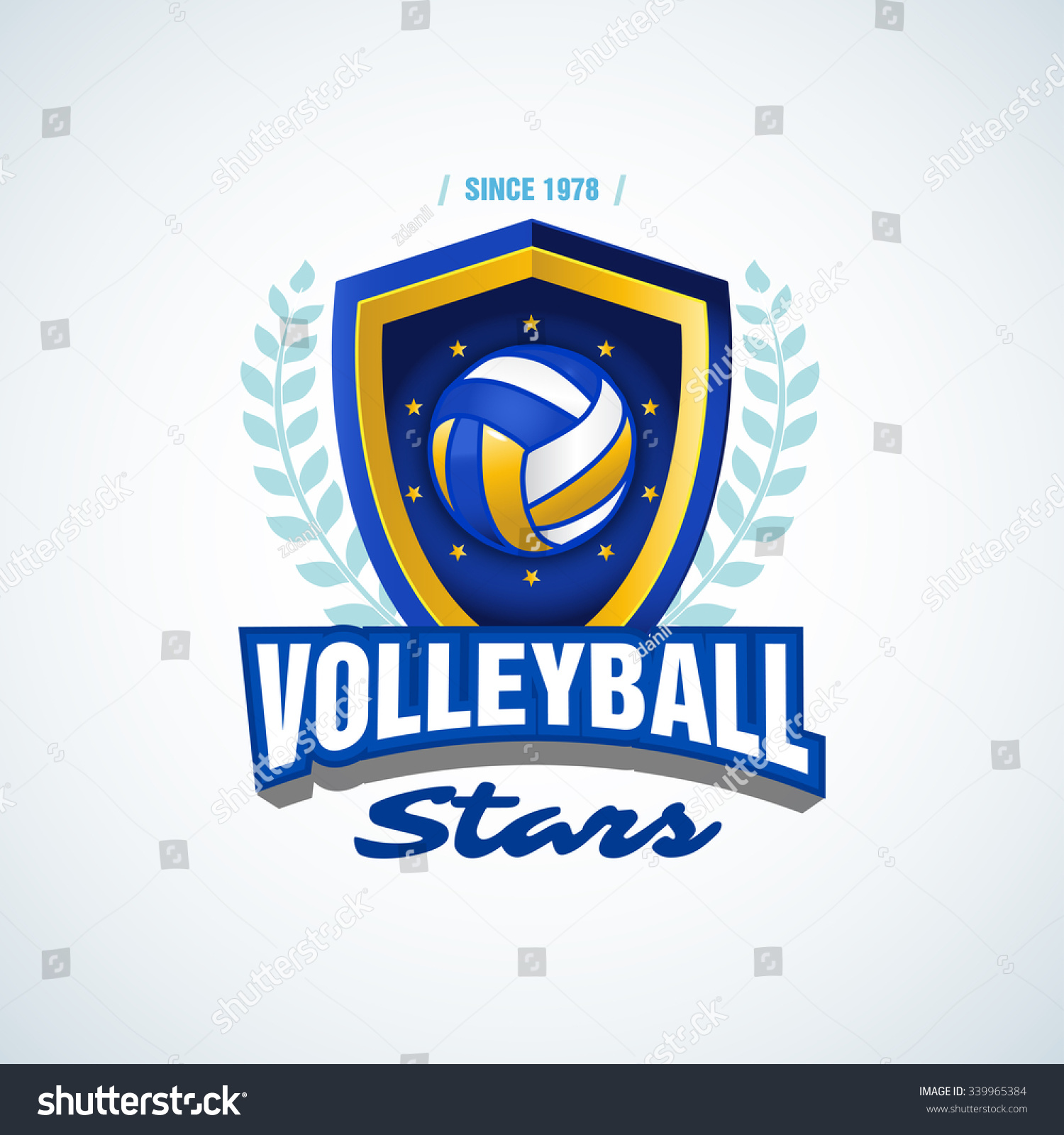 Volleyball Stars Team Logo Template Volleyball Stock Vector (Royalty ...