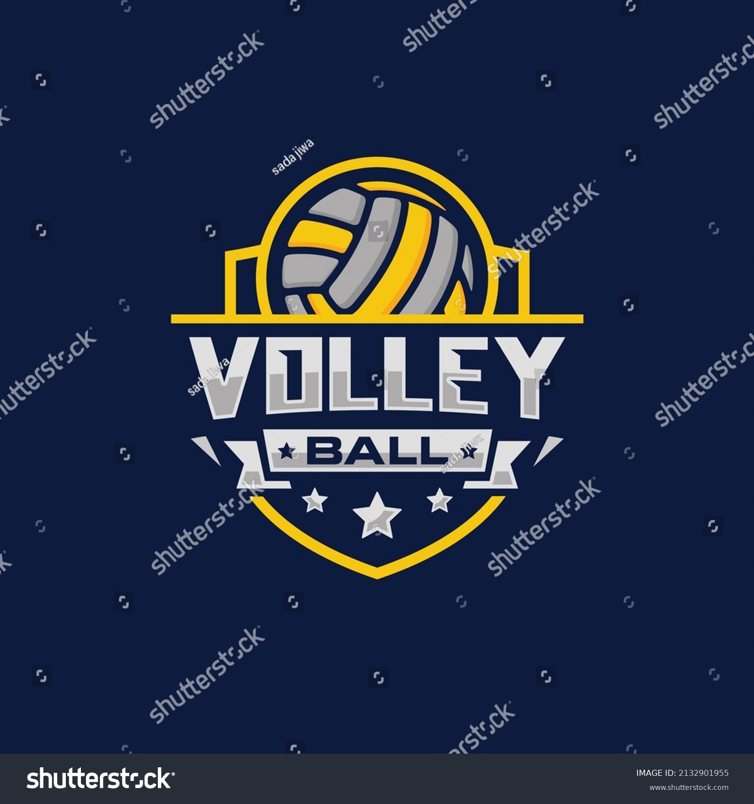 Volleyball Team Emblem Logo Design Vector Stock Vector (Royalty Free ...