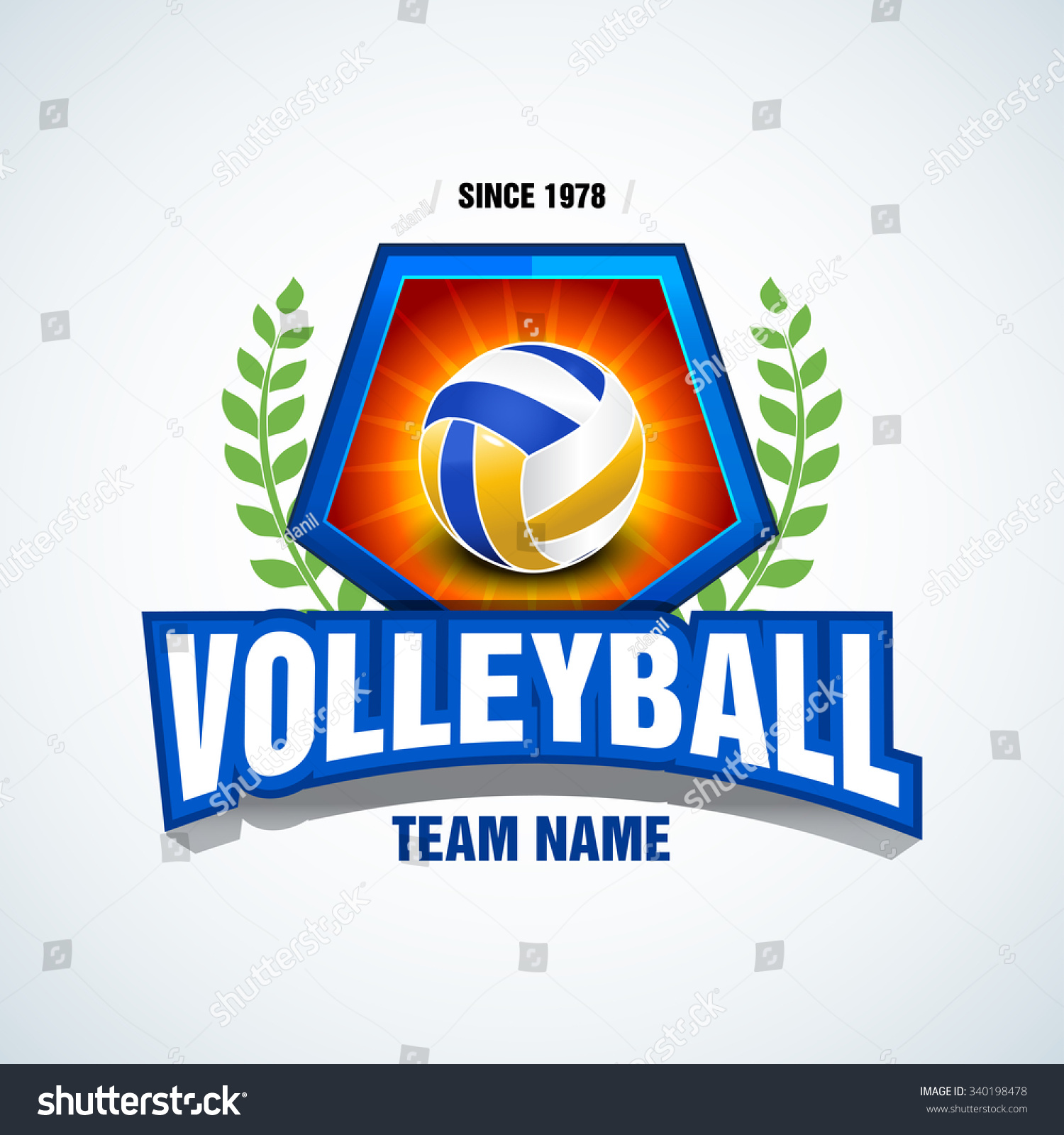 Volleyball Team Logo Template Volleyball Emblem Stock Vector 340198478 ...