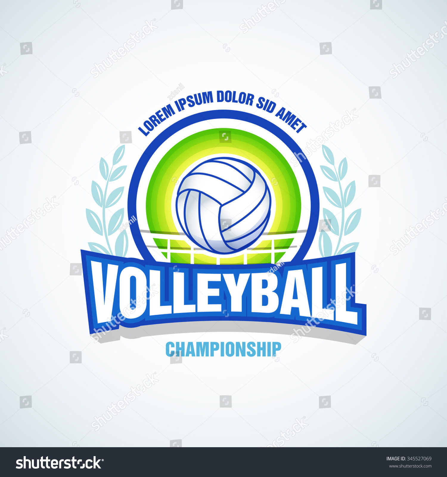 Volleyball Team Logo Template. Volleyball Emblem, Logotype Template, T ...